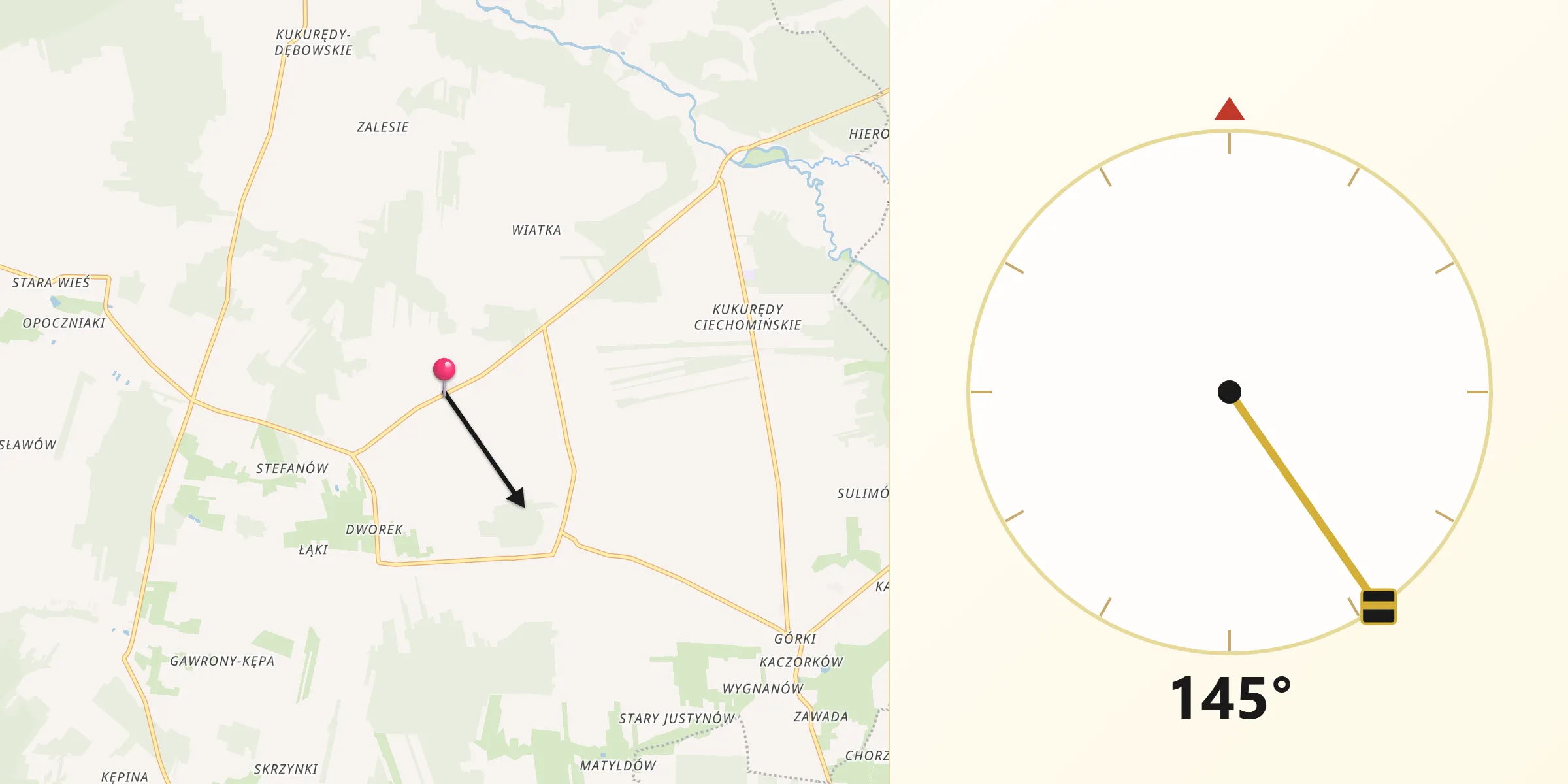 Kierunek Qibla z Aleksandrów