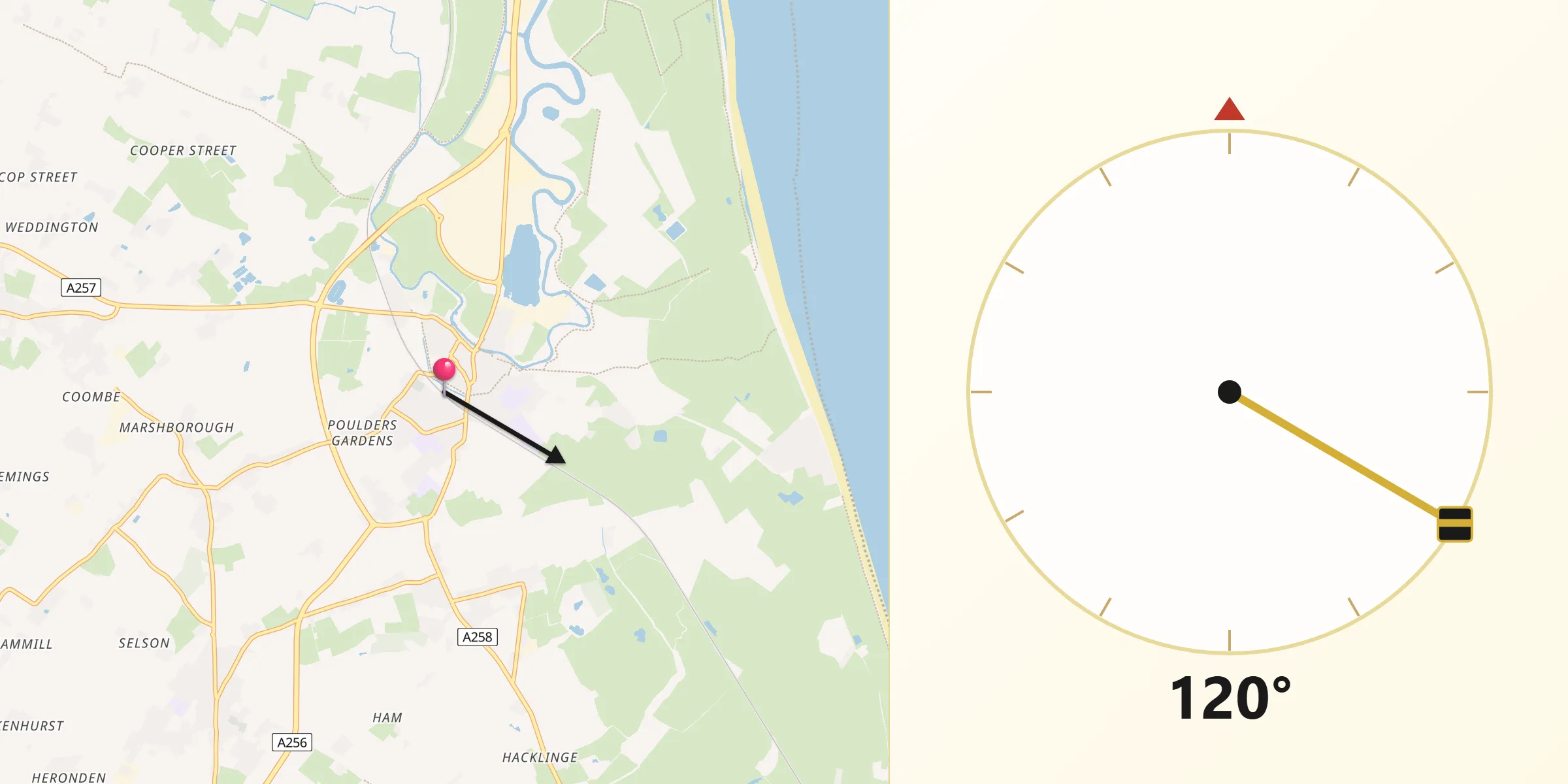 Qibla Direction from Sandwich