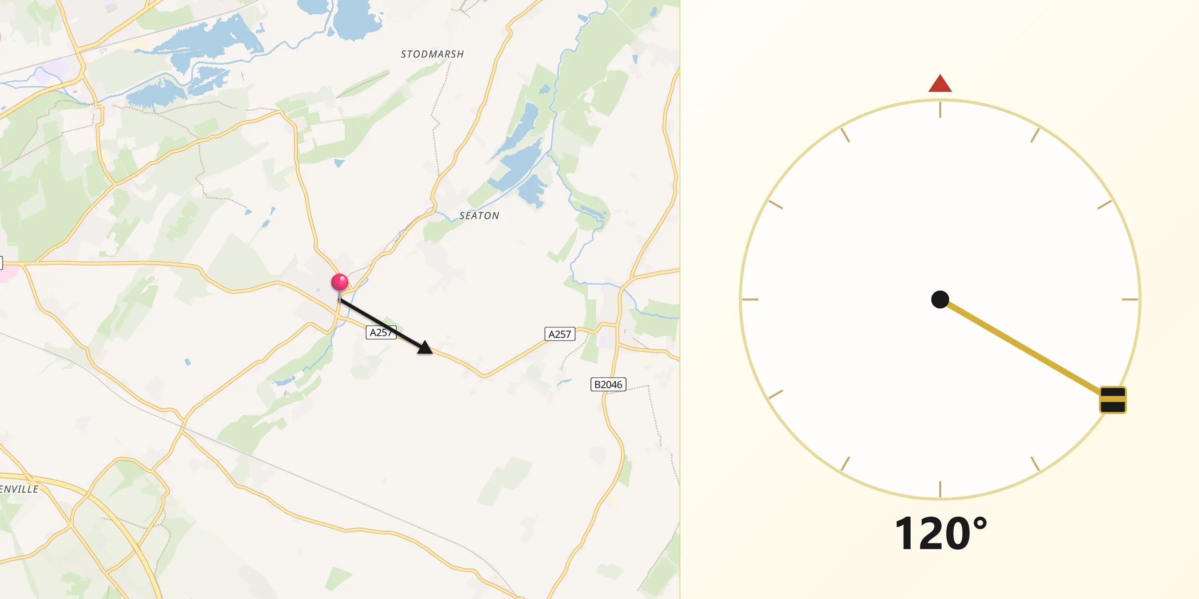 Qibla Direction from Littlebourne
