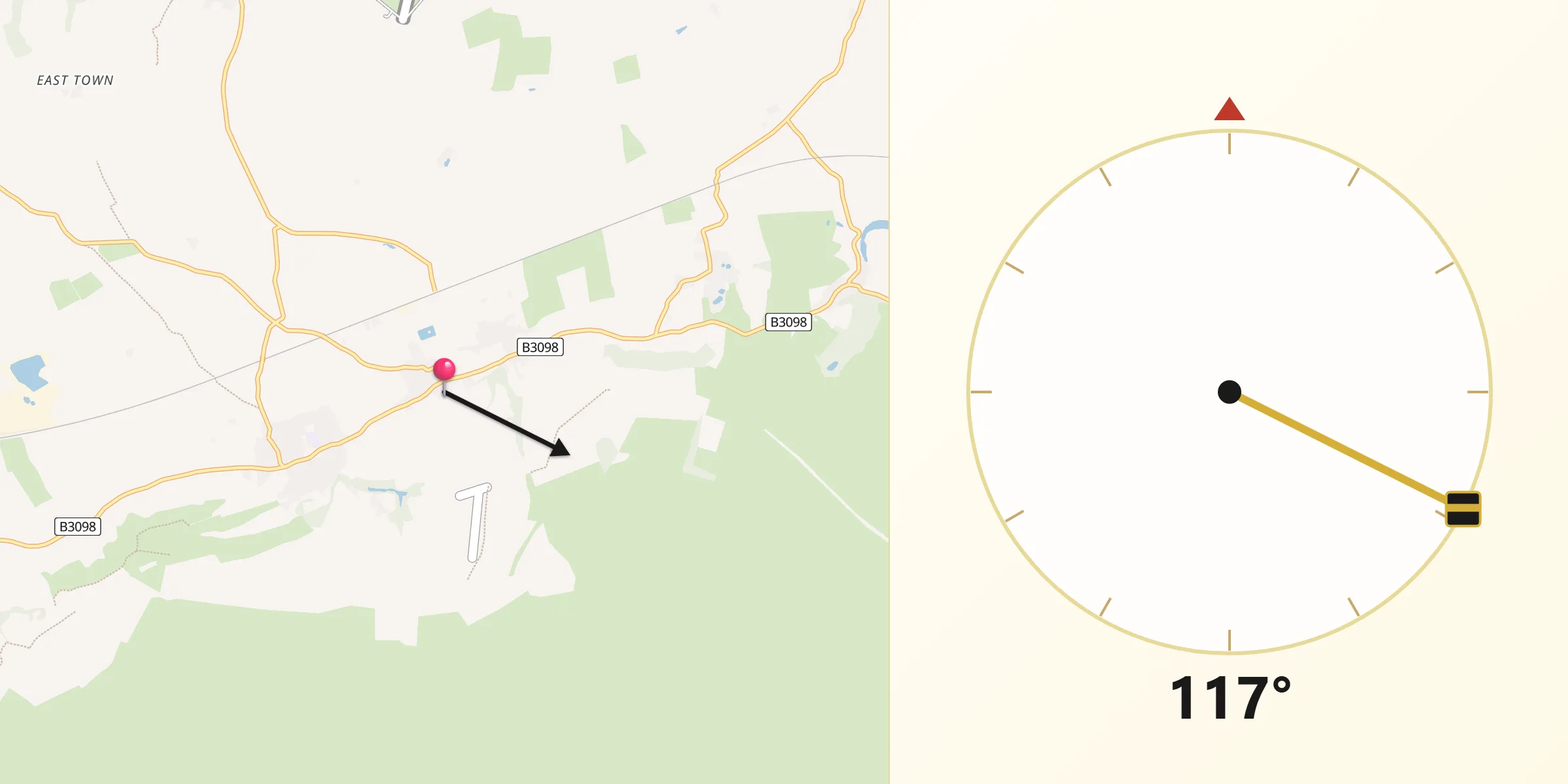 Qibla Direction from Edington