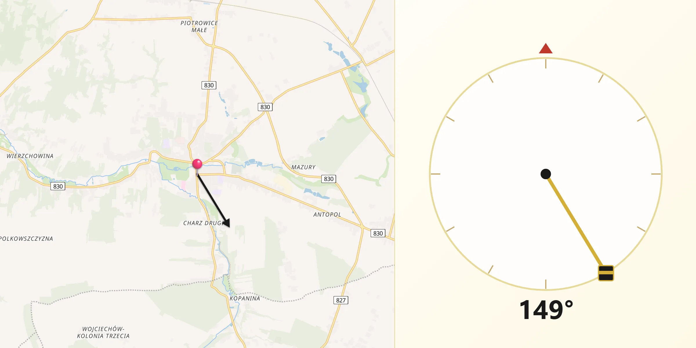 Kierunek Qibla z Nałęczów