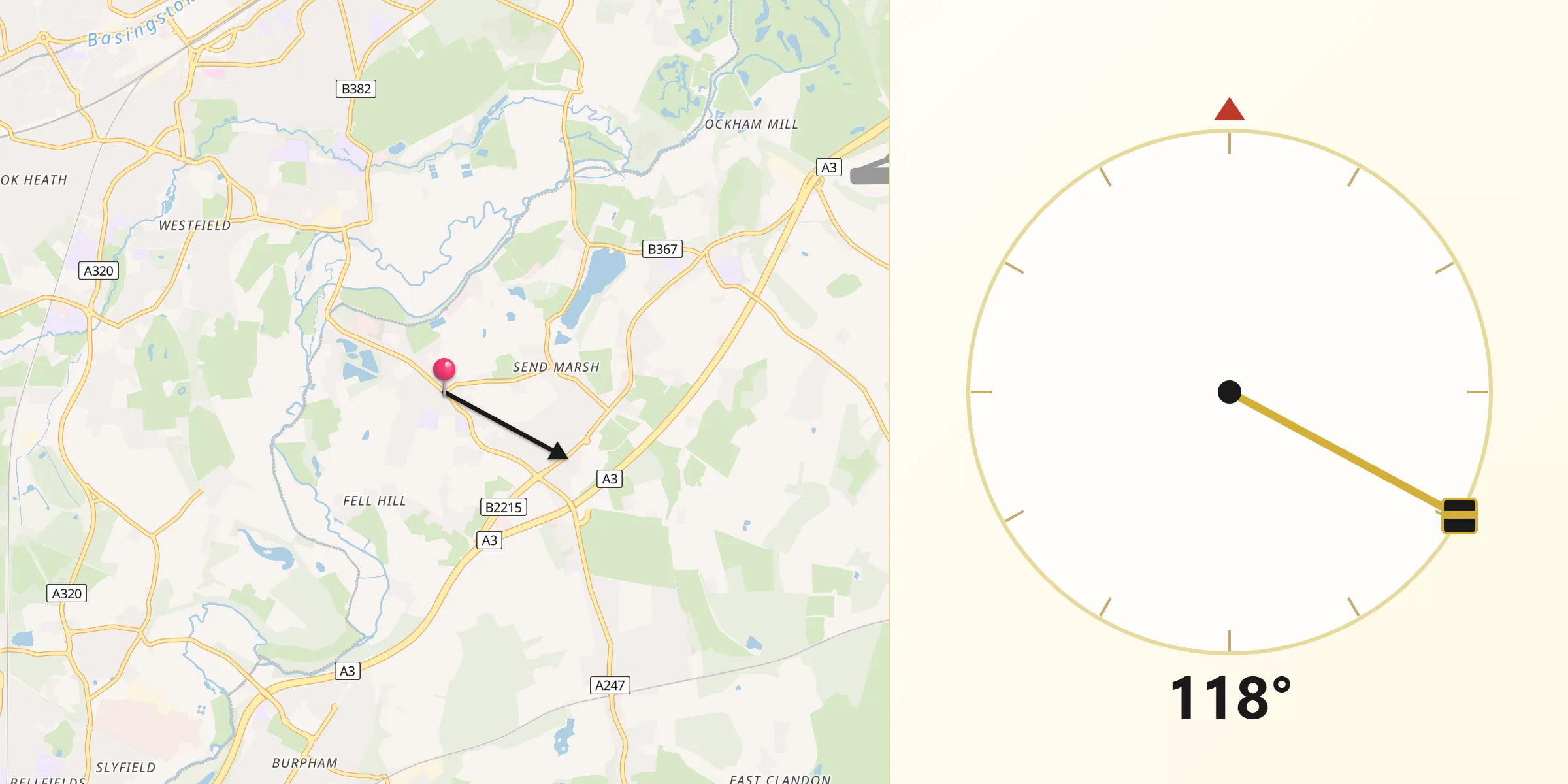 Qibla Direction from Send