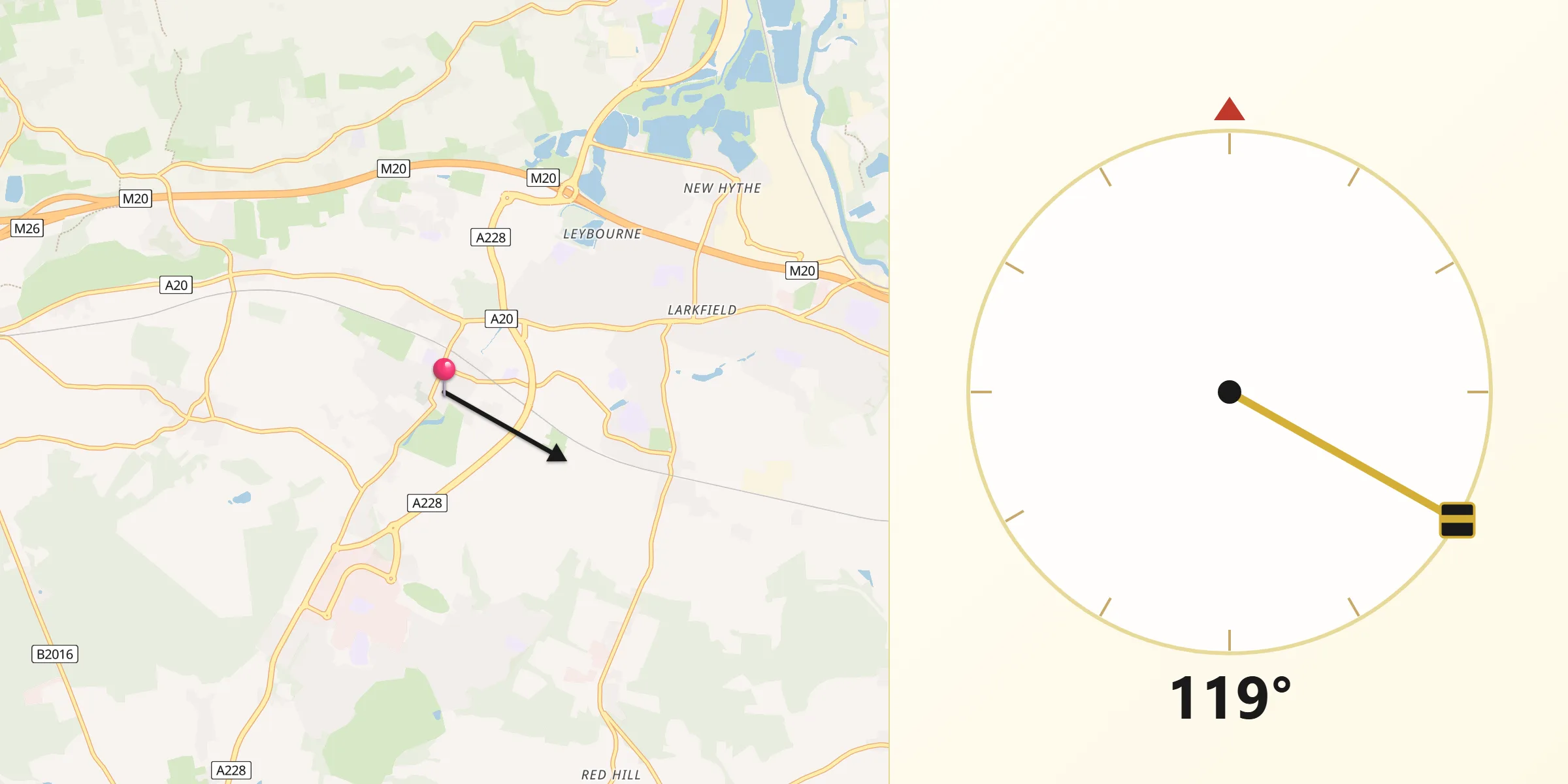 Qibla Direction from West Malling