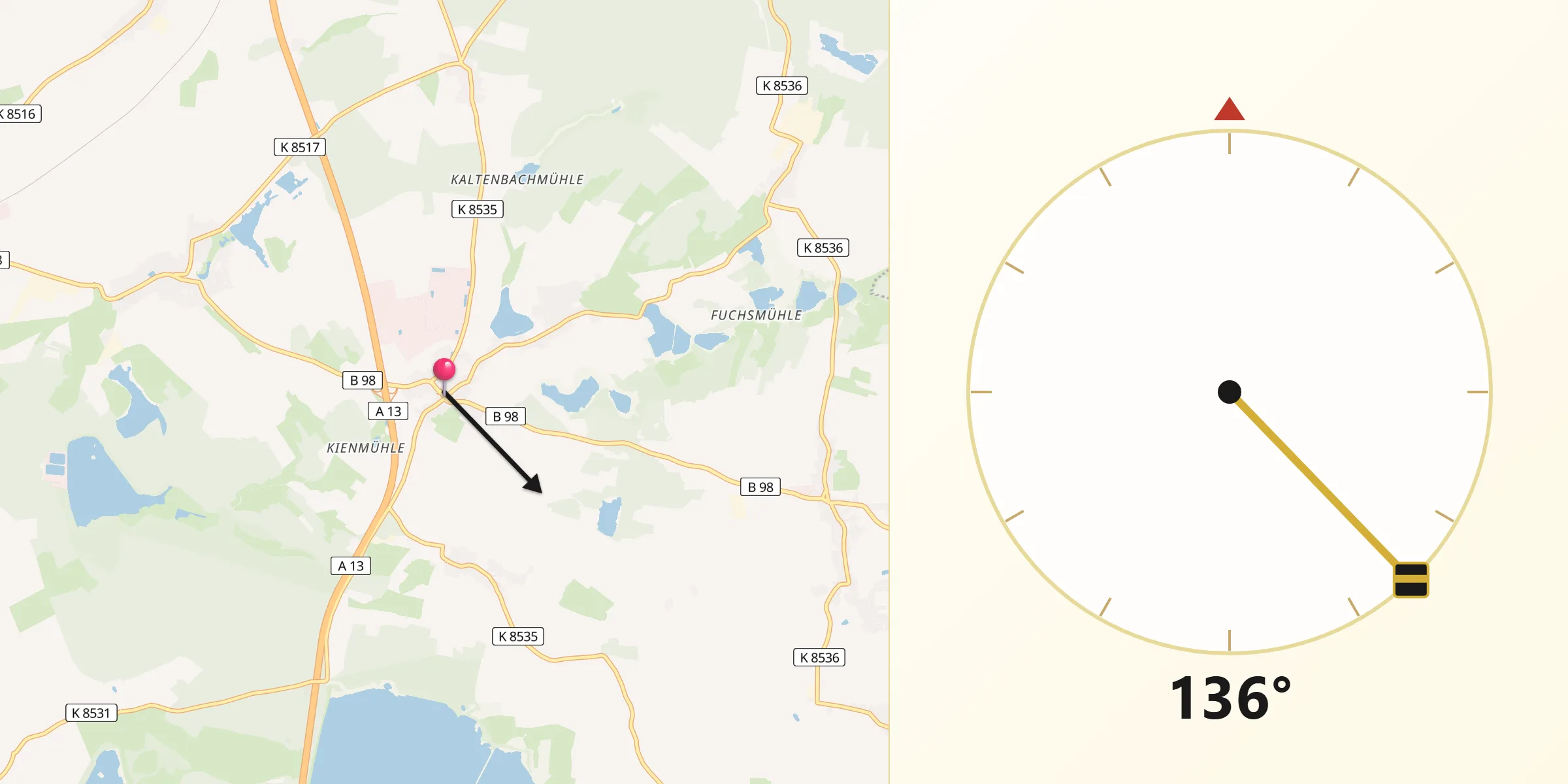 Qibla-Richtung von Thiendorf