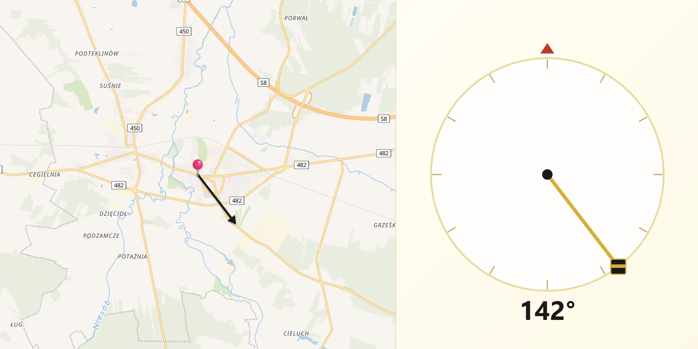 Kierunek Qibla z Wieruszów