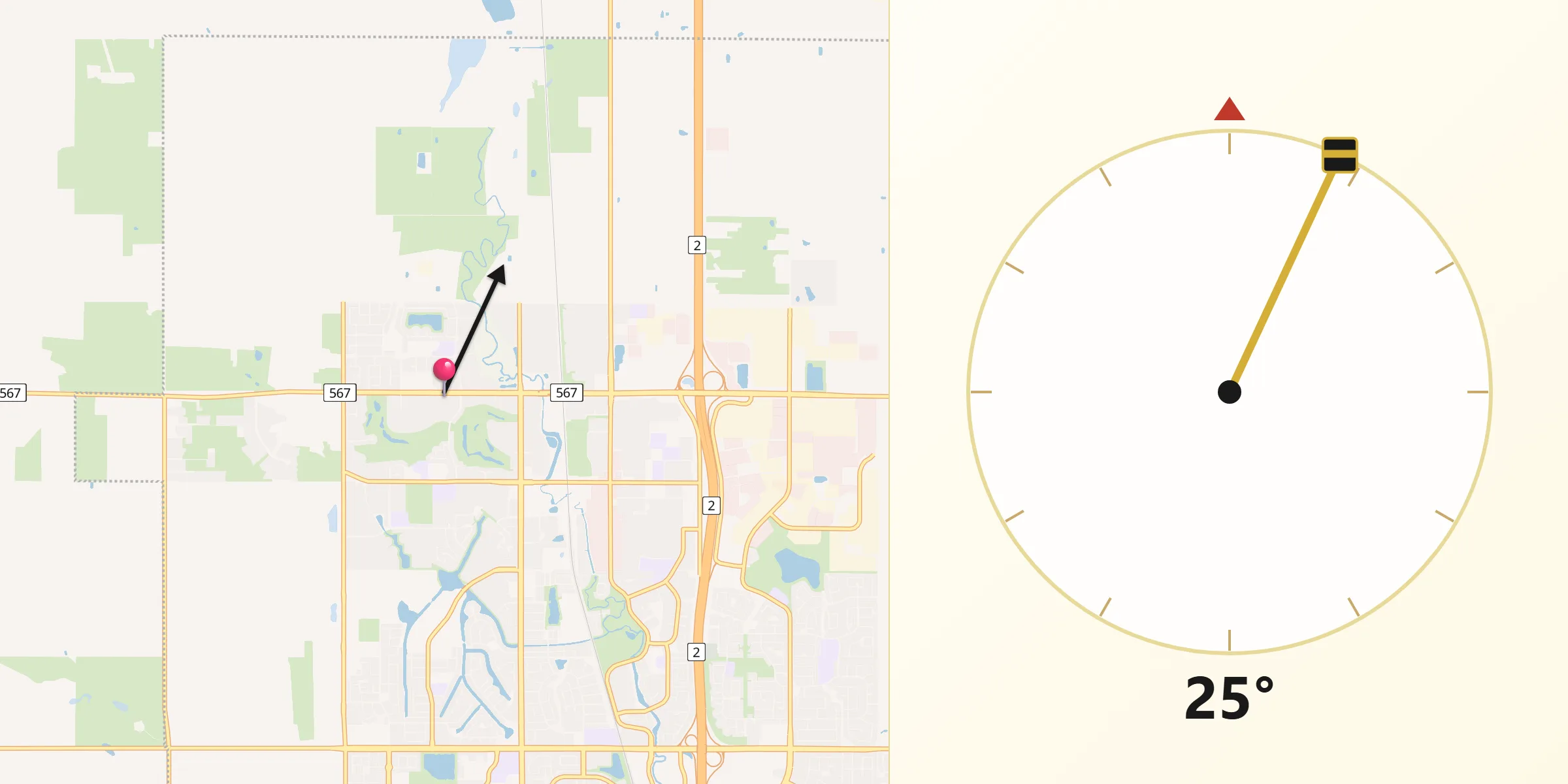 Qibla Direction from Airdrie