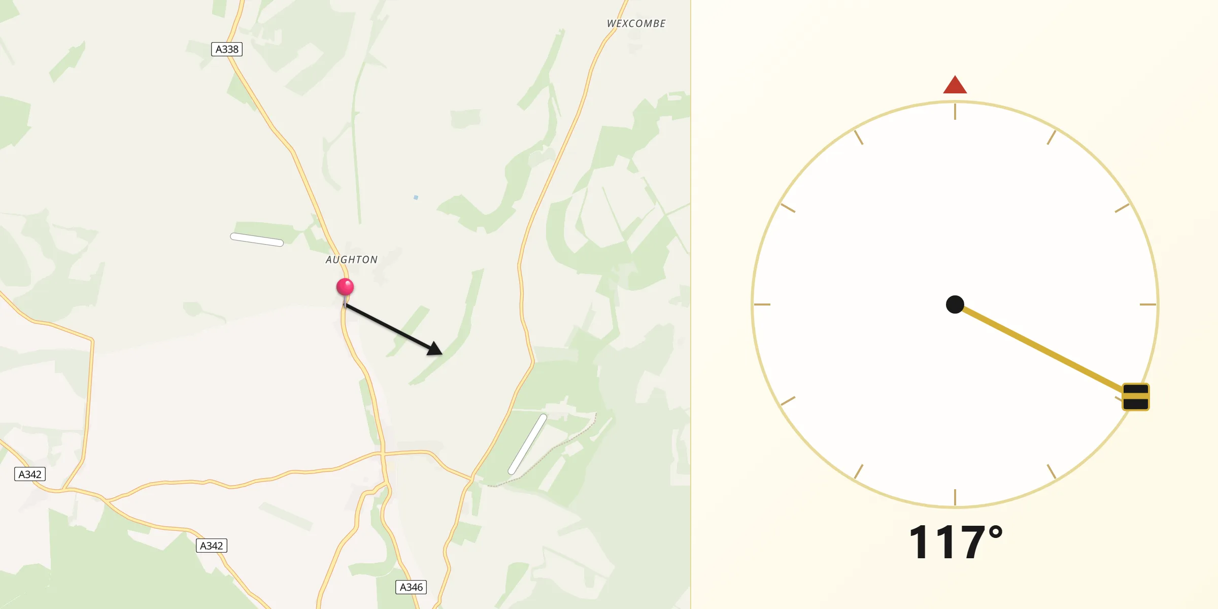 Qibla Direction from Collingbourne Kingston