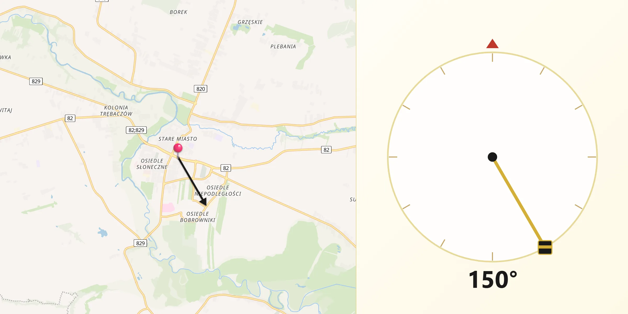 Kierunek Qibla z Łęczna