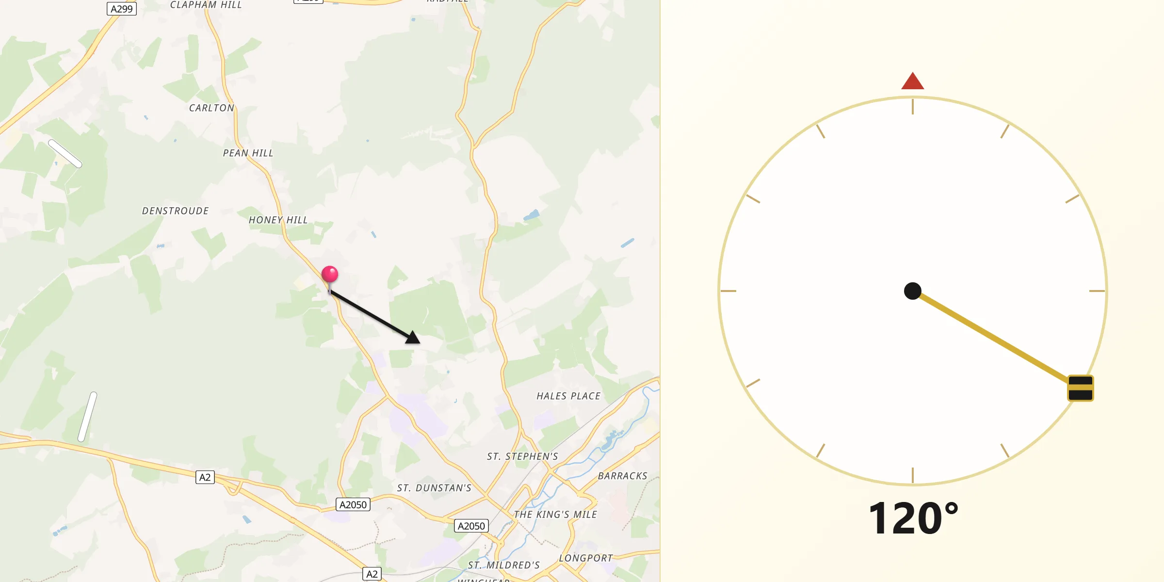 Qibla Direction from Blean