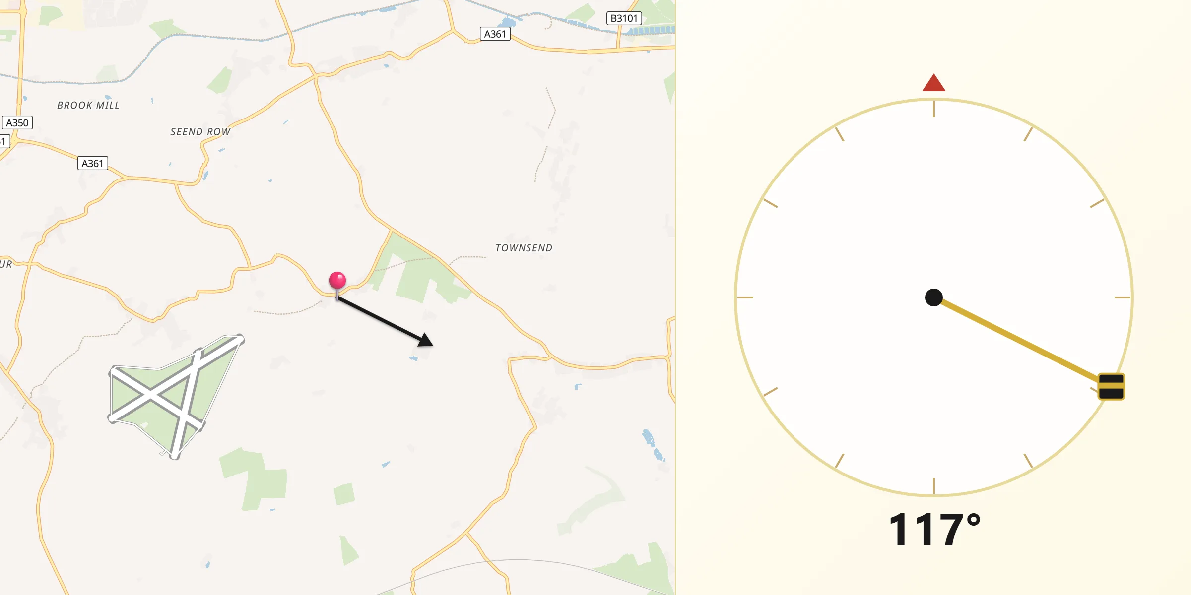 Qibla Direction from Bulkington