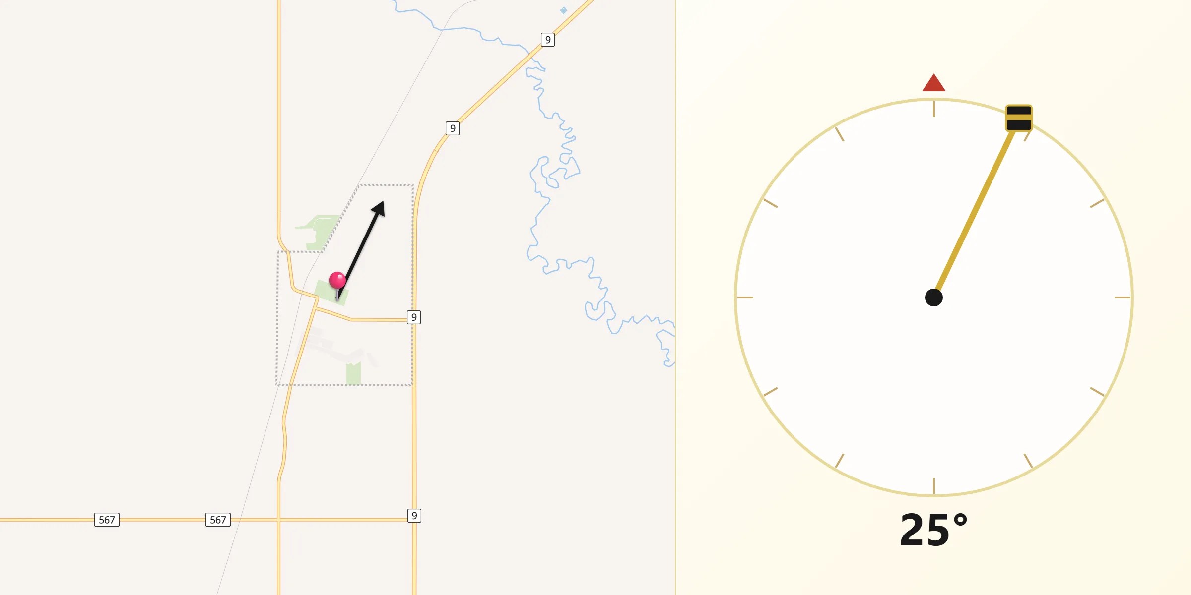 Qibla Direction from Irricana