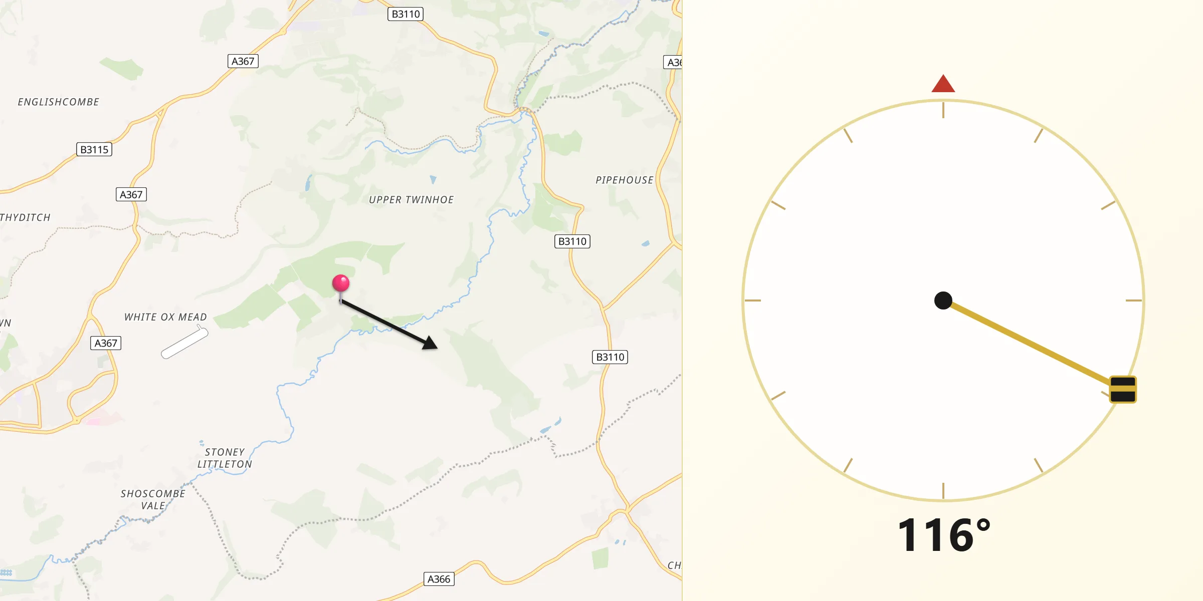 Qibla Direction from Wellow