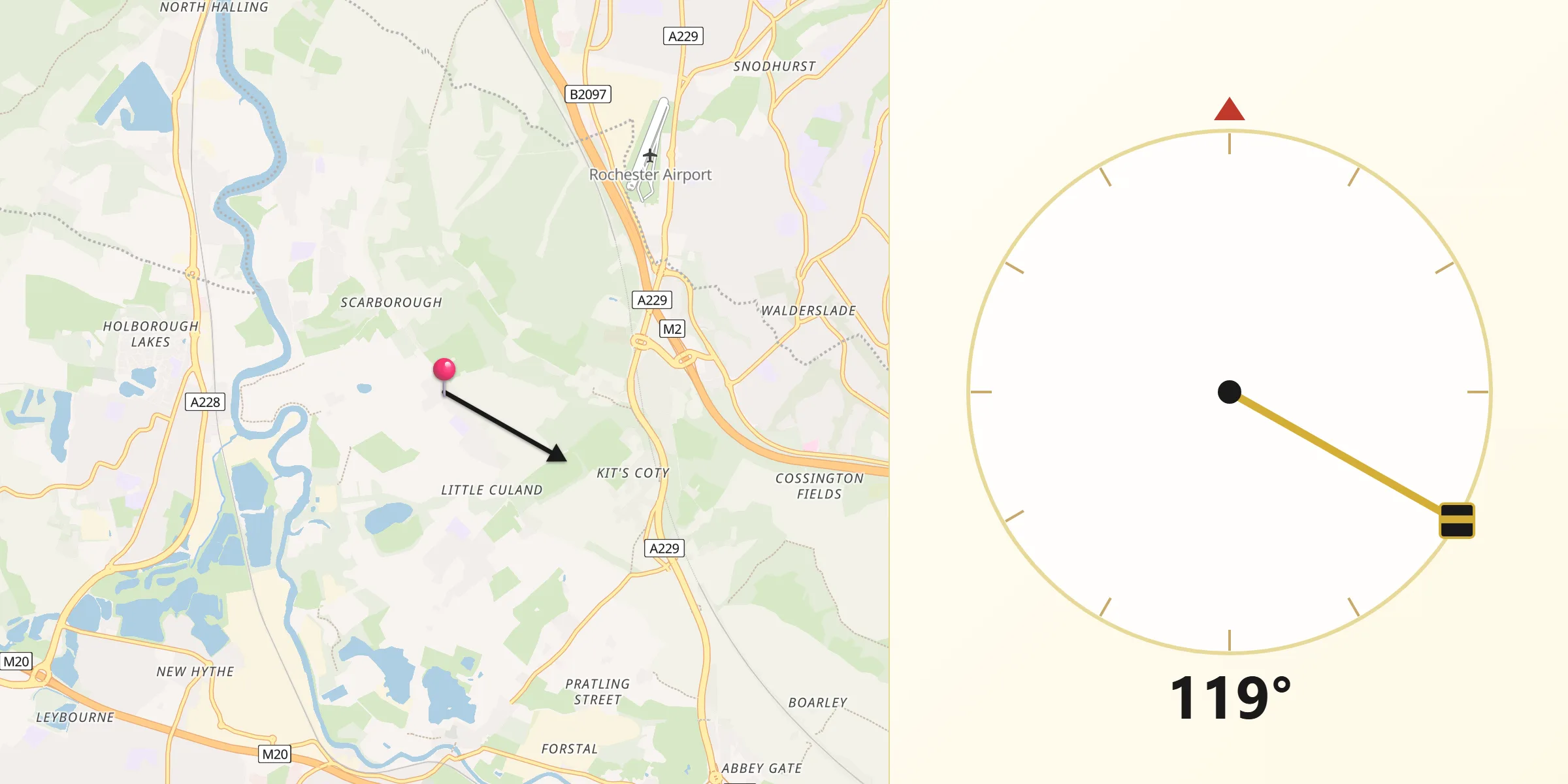 Qibla Direction from Burham
