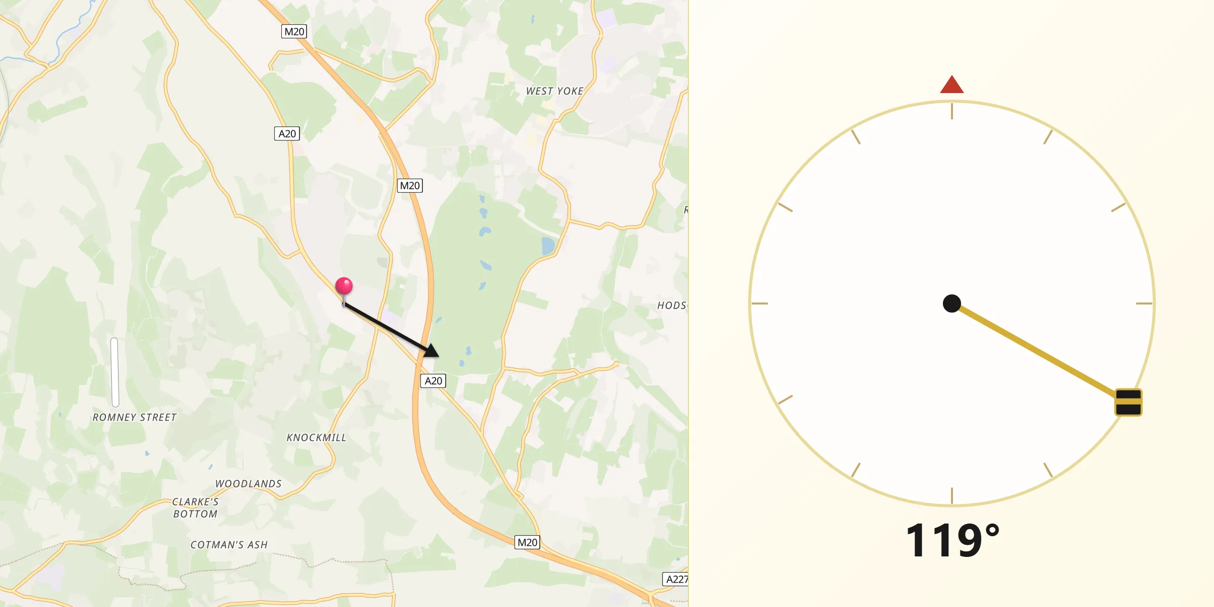 Qibla Direction from West Kingsdown