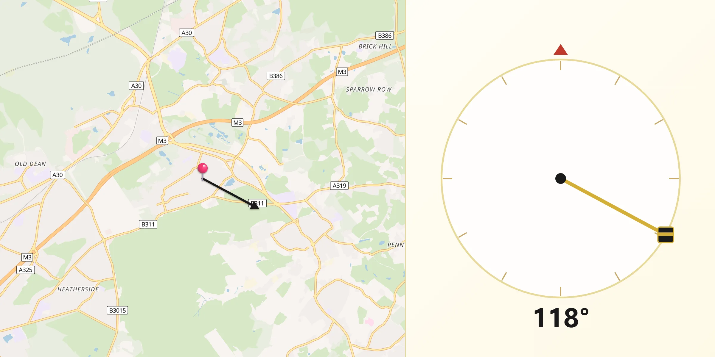 Qibla Direction from Lightwater