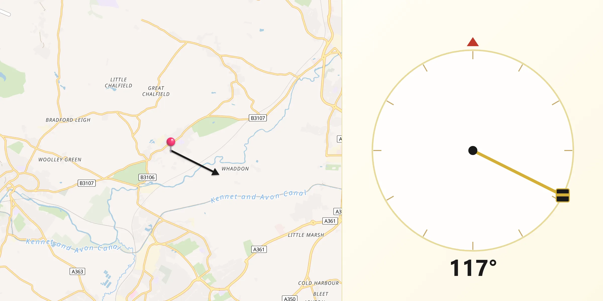 Qibla Direction from Holt