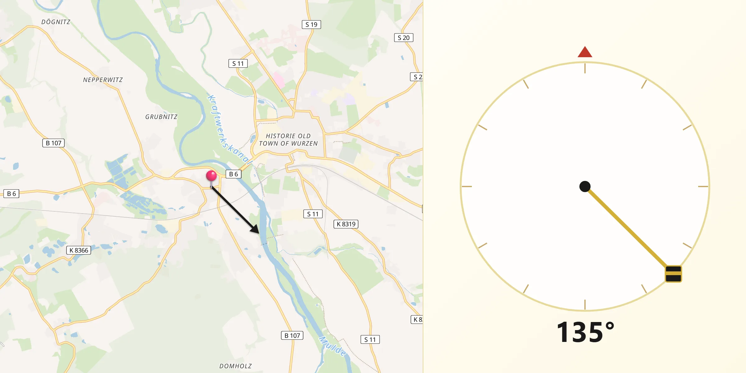 Qibla-Richtung von Bennewitz