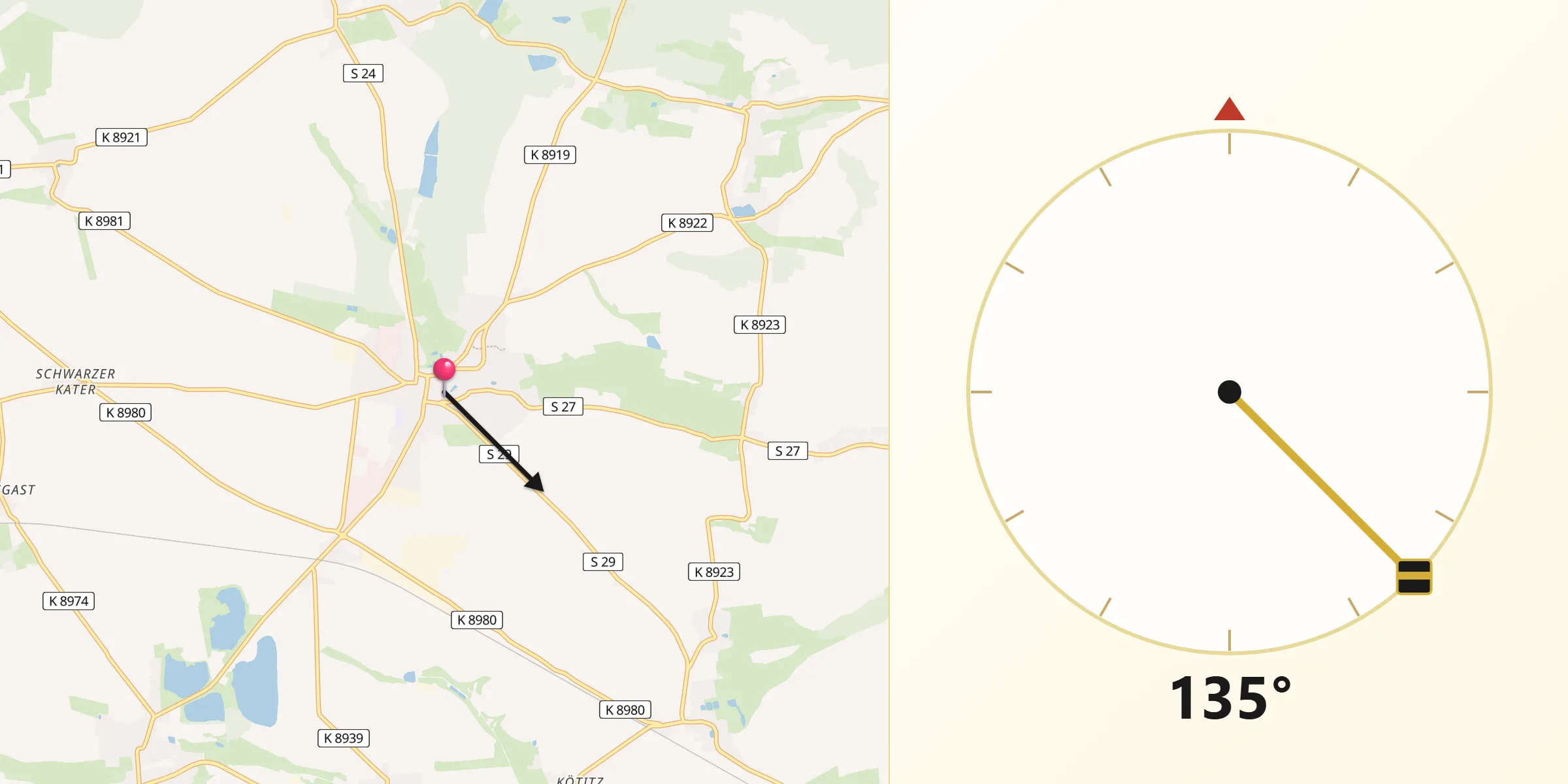 Qibla-Richtung von Dahlen