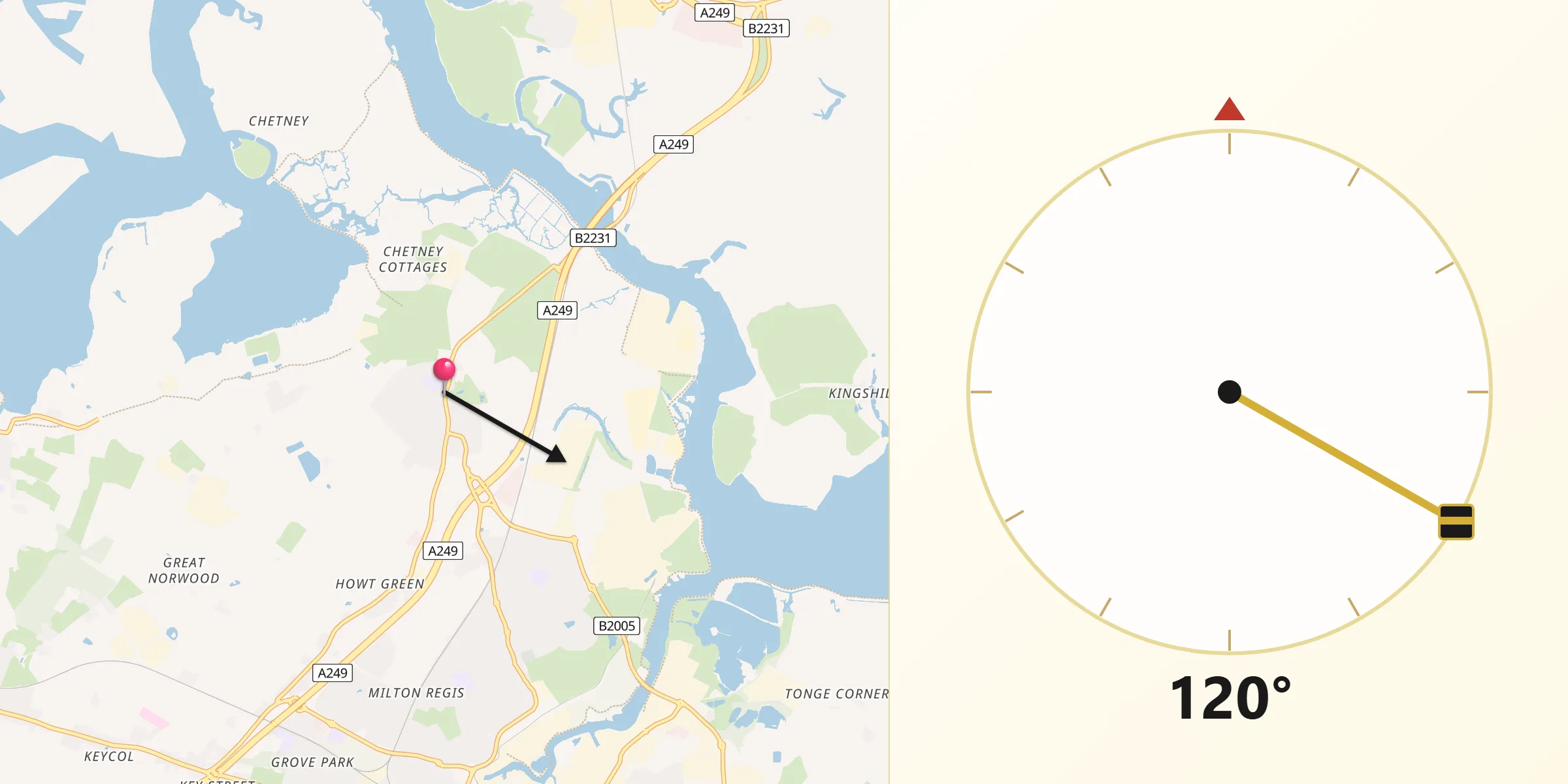 Qibla Direction from Iwade