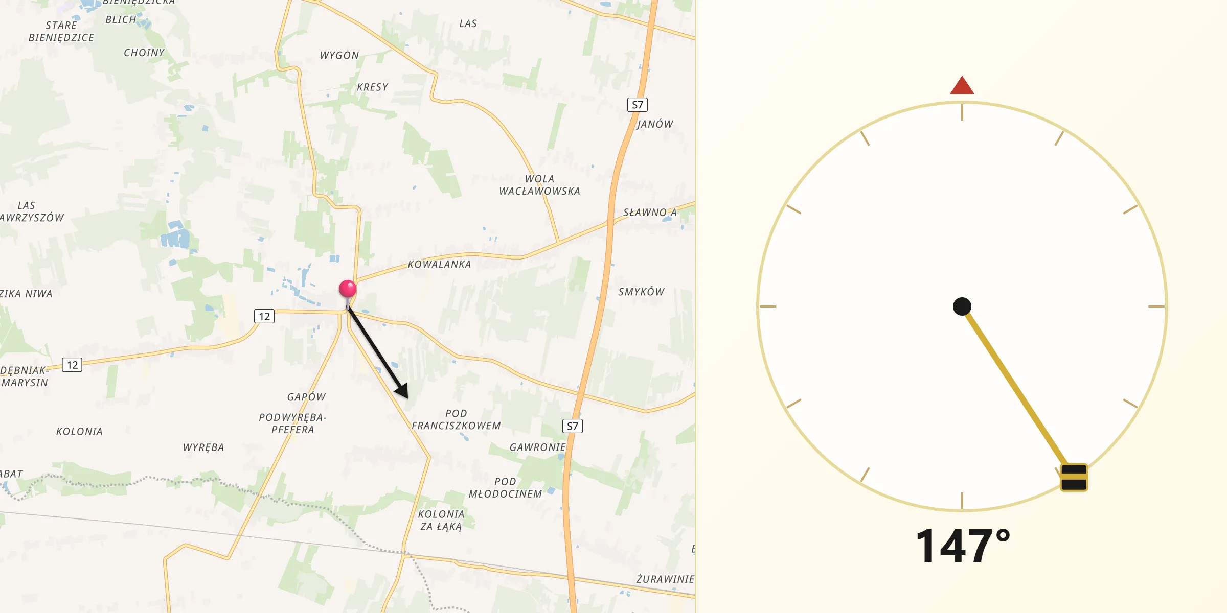 Kierunek Qibla z Wolanów