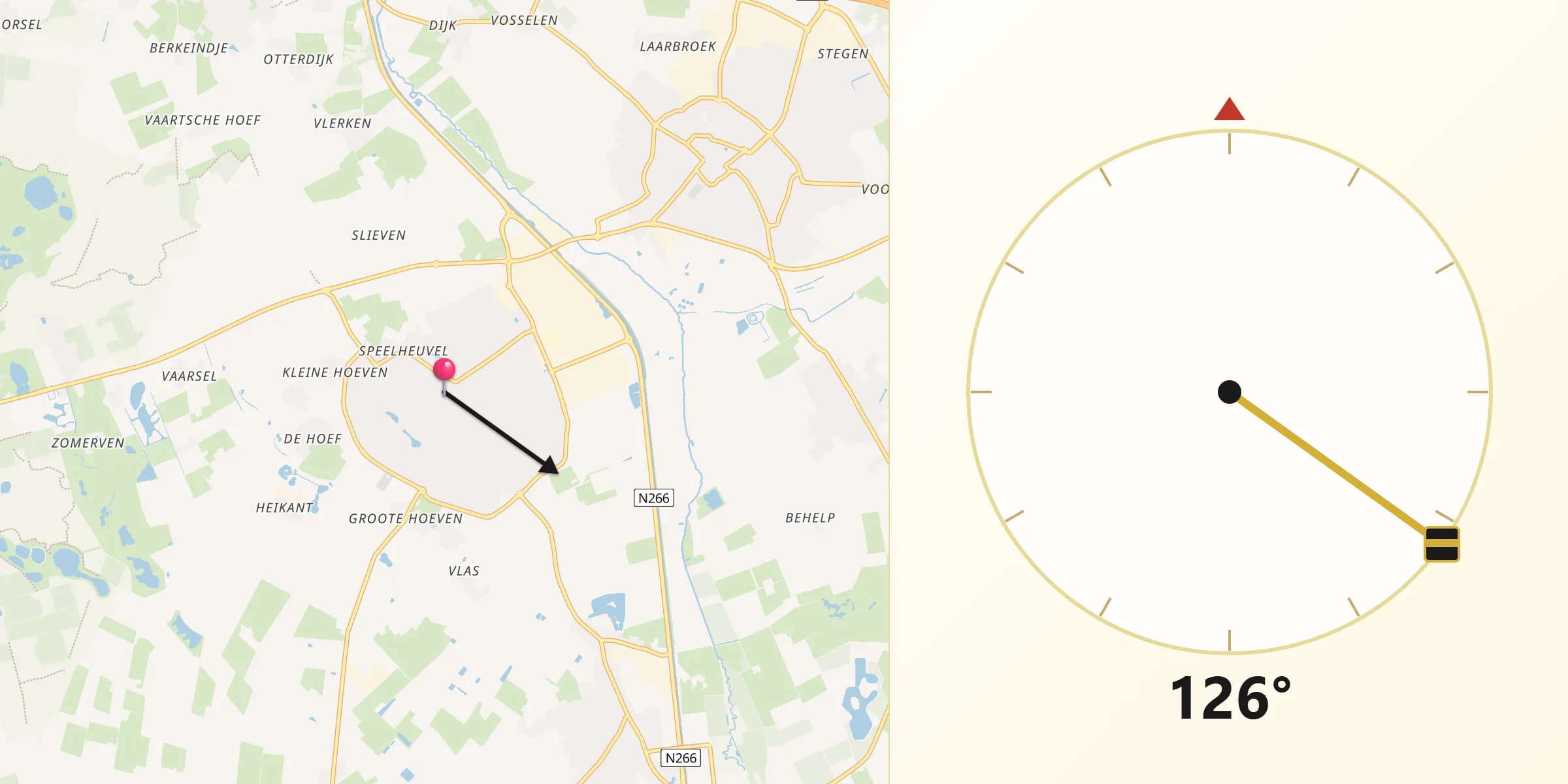 Qibla Richting vanaf Someren