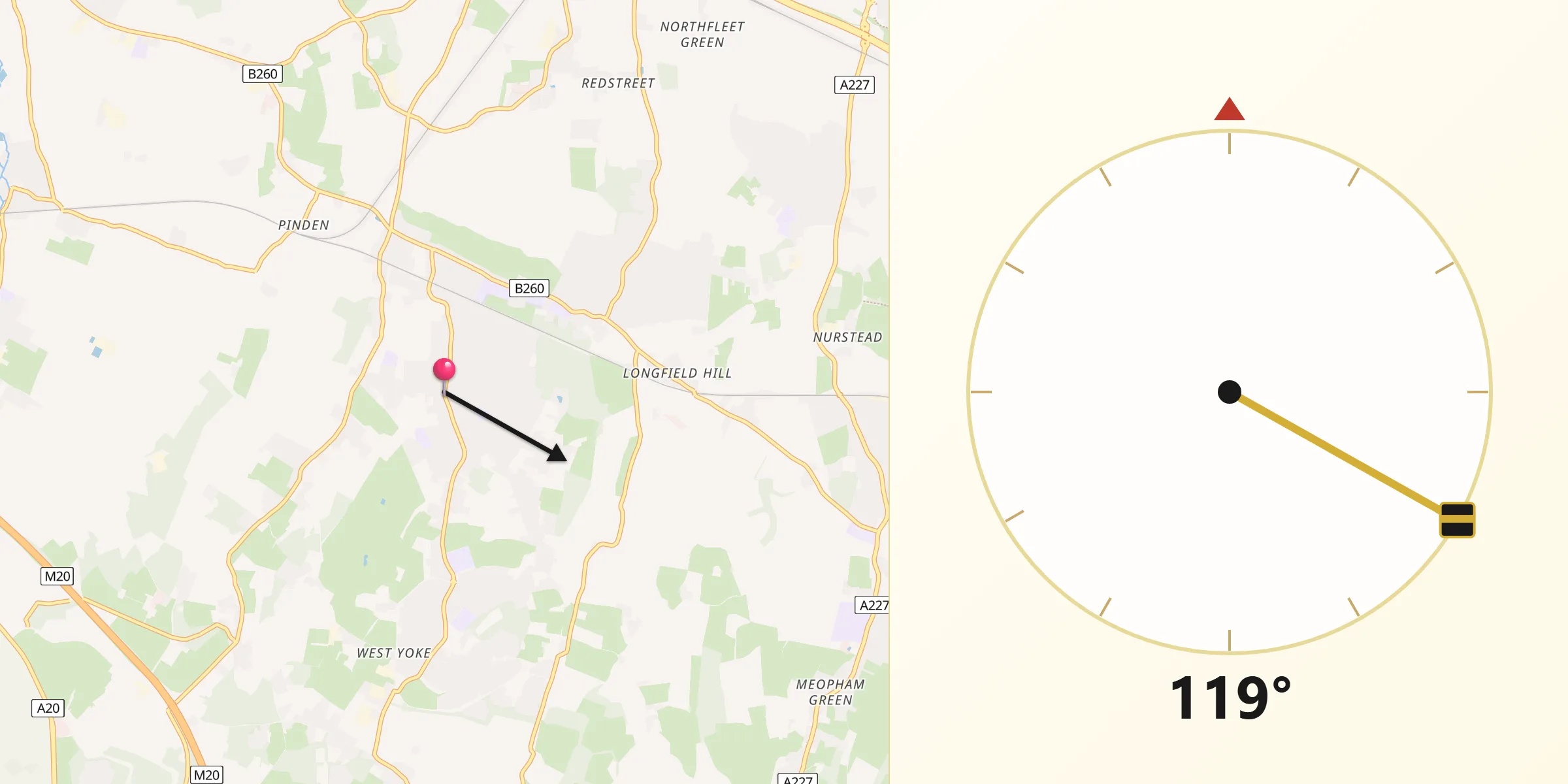 Qibla Direction from Hartley