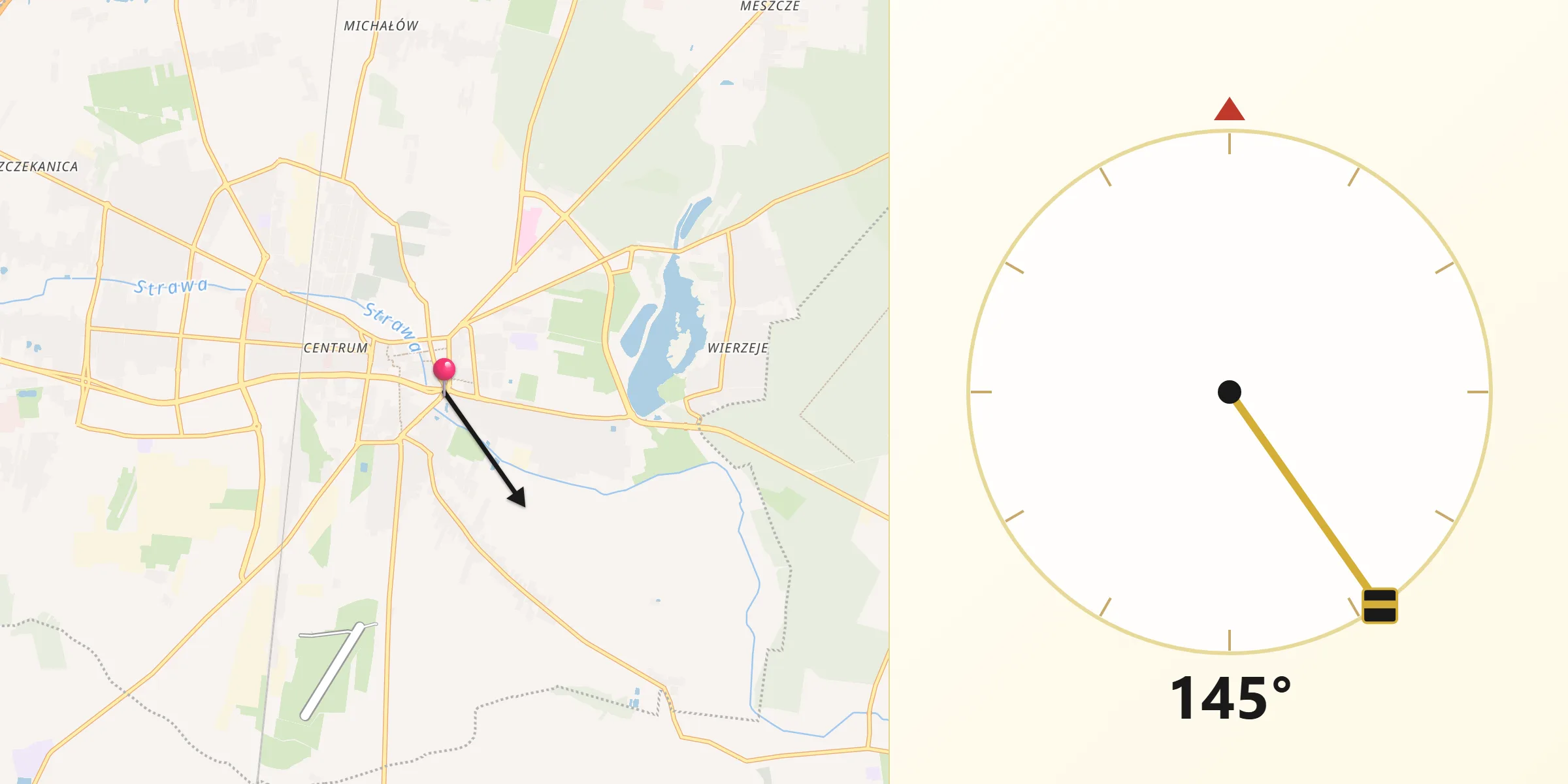 Kierunek Qibla z Piotrków Trybunalski