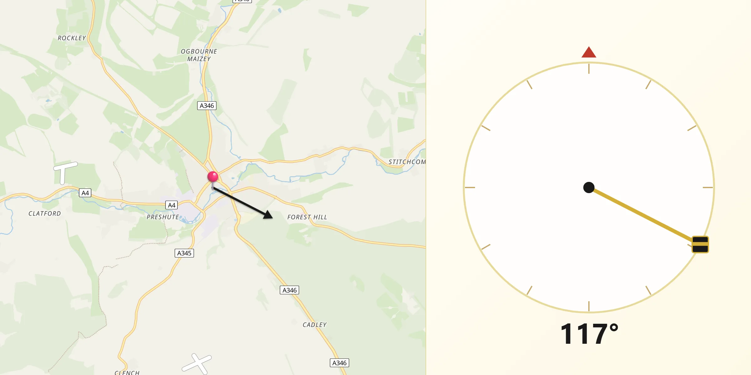 Qibla Direction from Marlborough