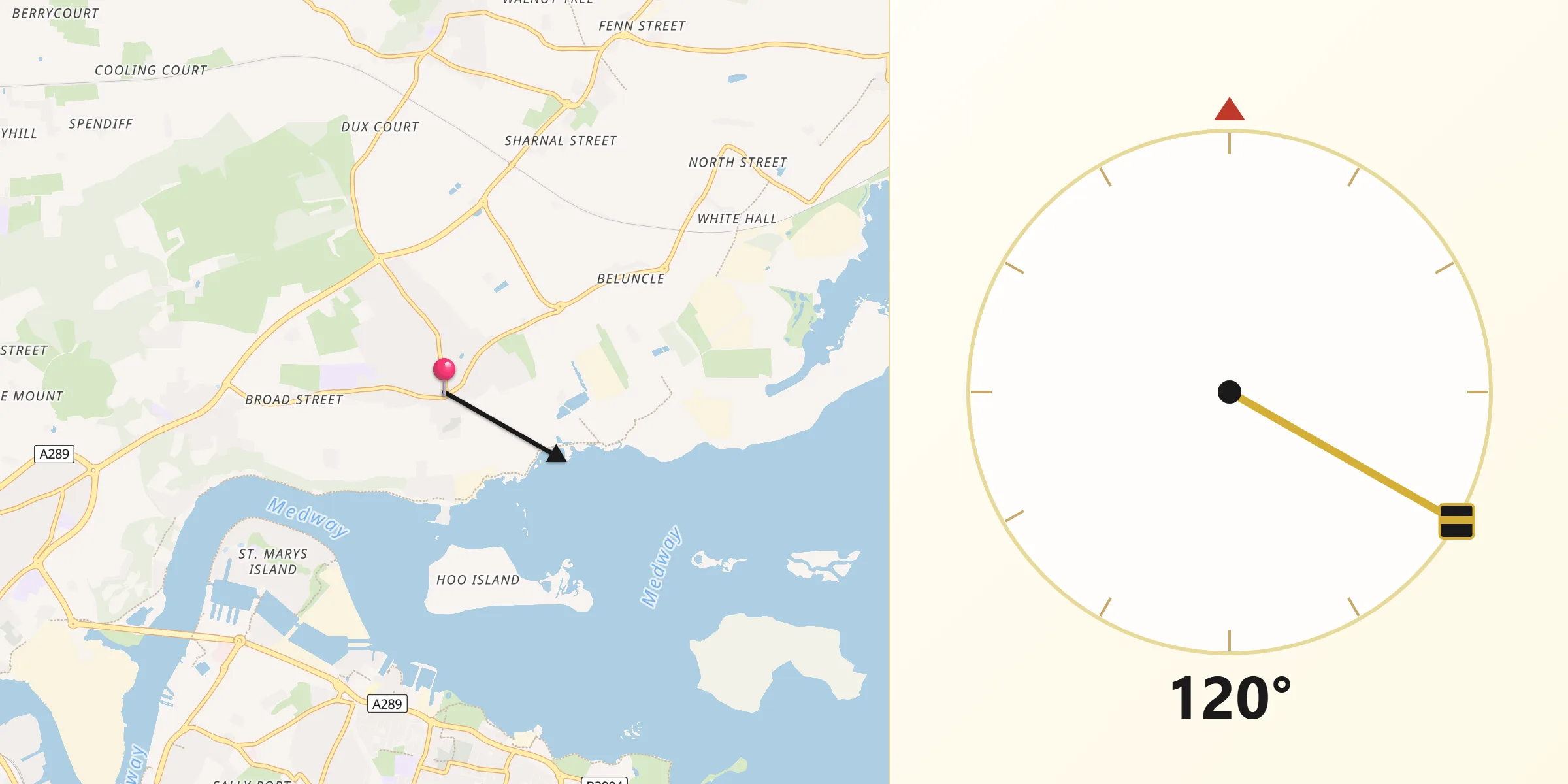 Qibla Direction from Hoo