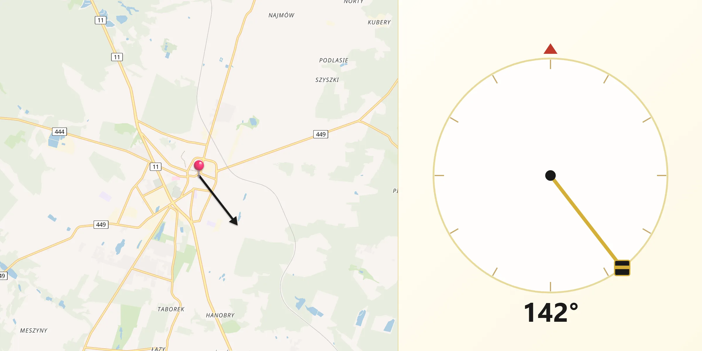 Kierunek Qibla z Ostrzeszów