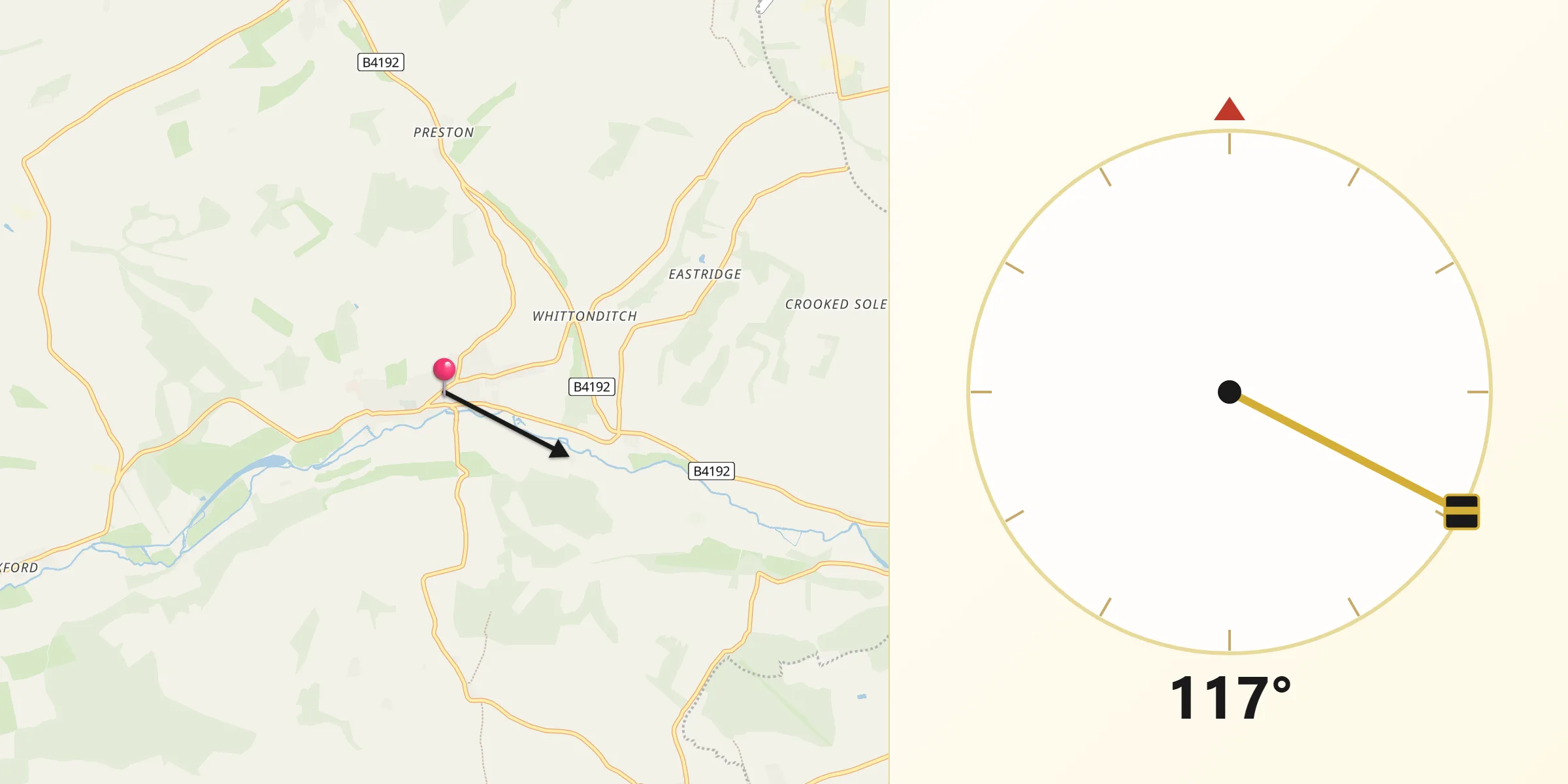 Qibla Direction from Ramsbury