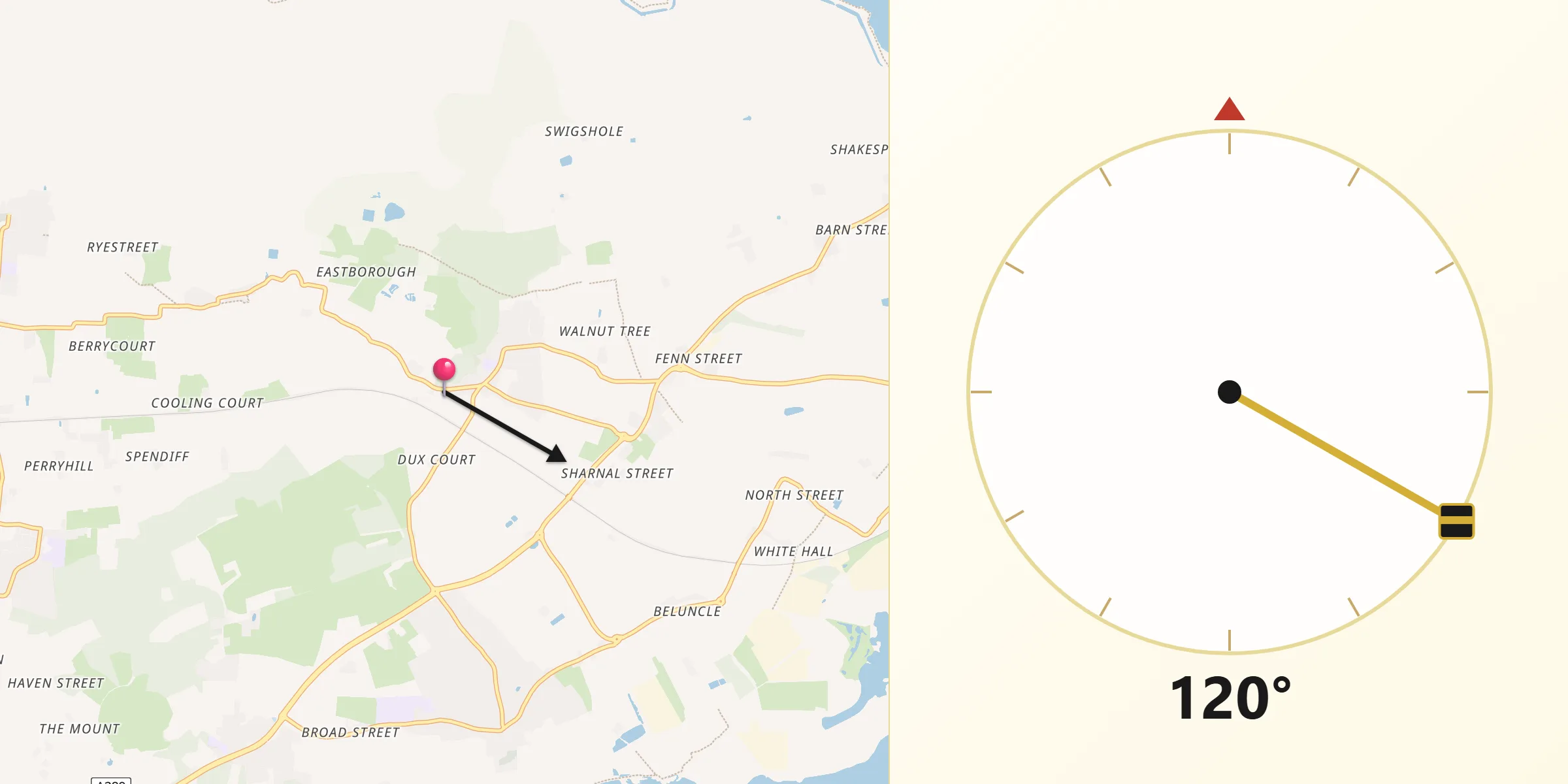Qibla Direction from High Halstow