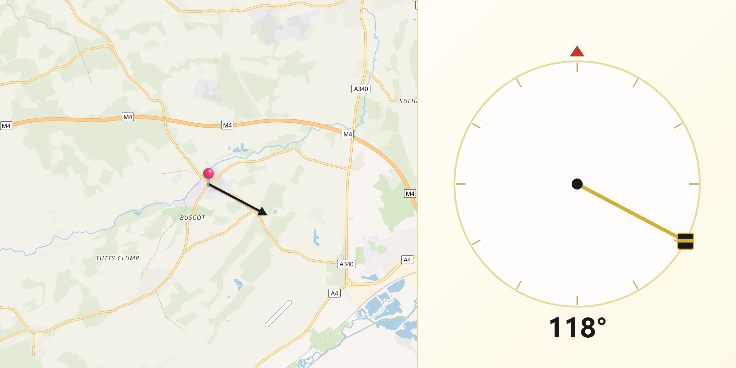 Qibla Direction from Bradfield