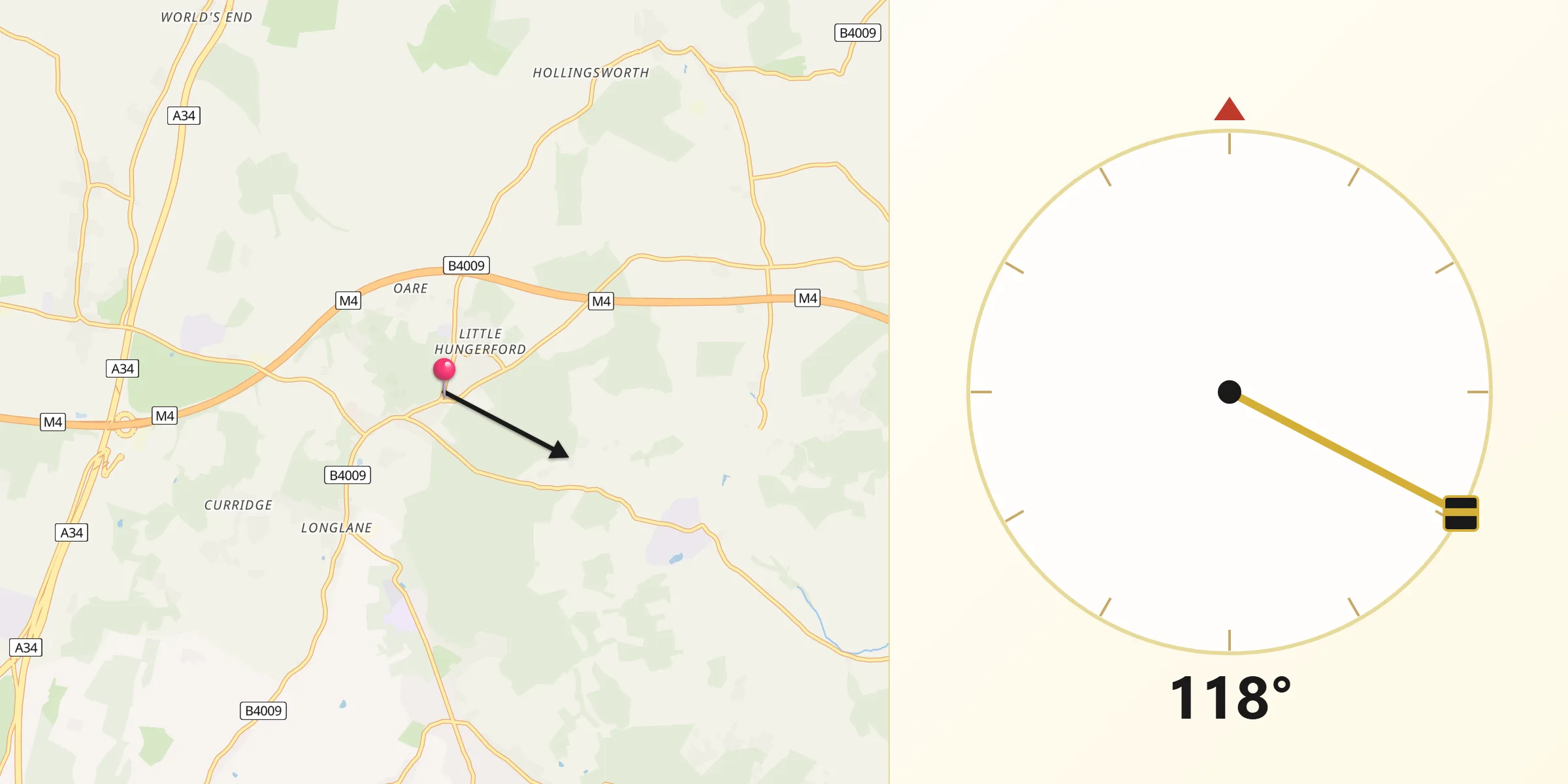 Qibla Direction from Hermitage