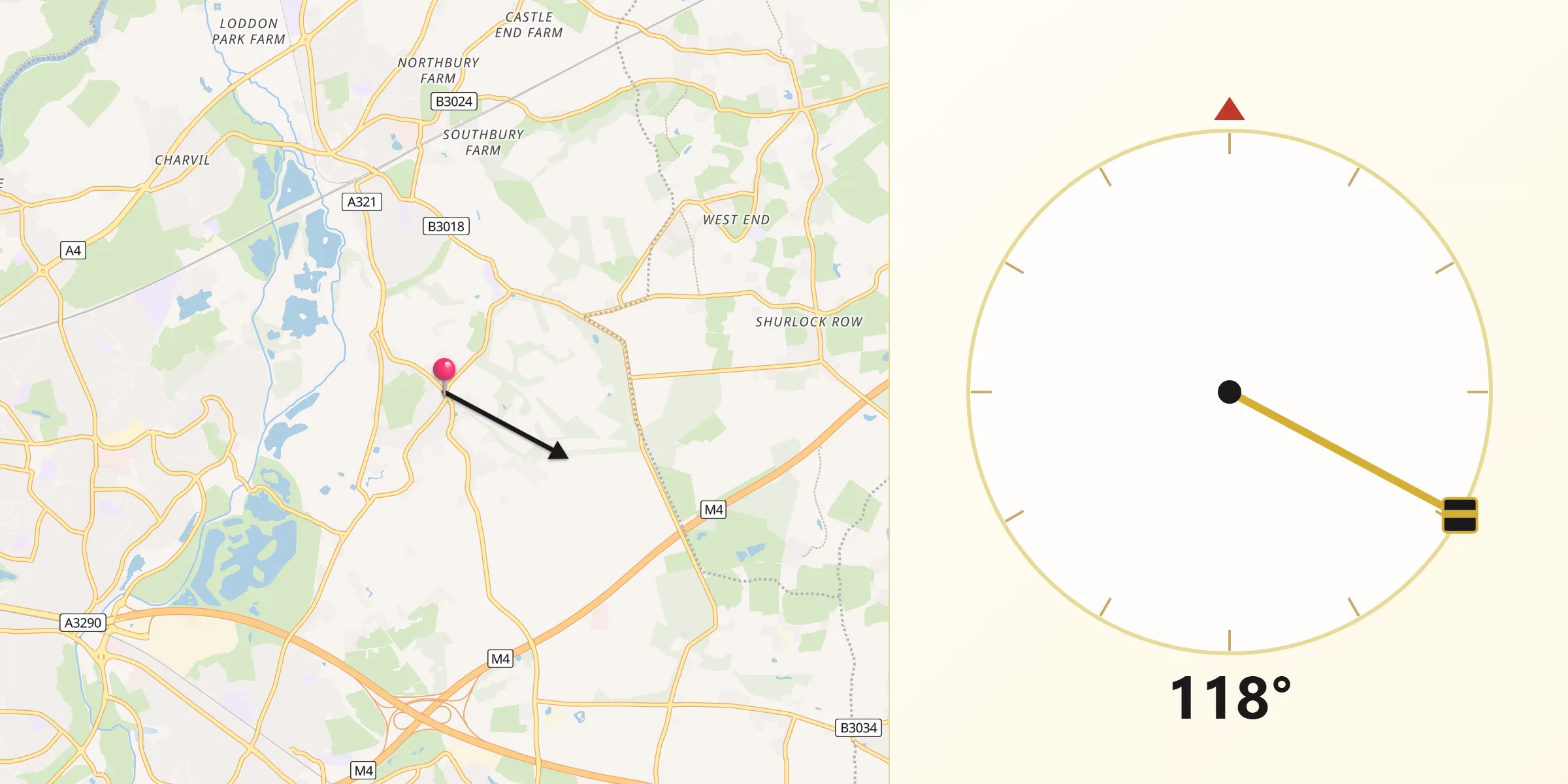 Qibla Direction from Hurst