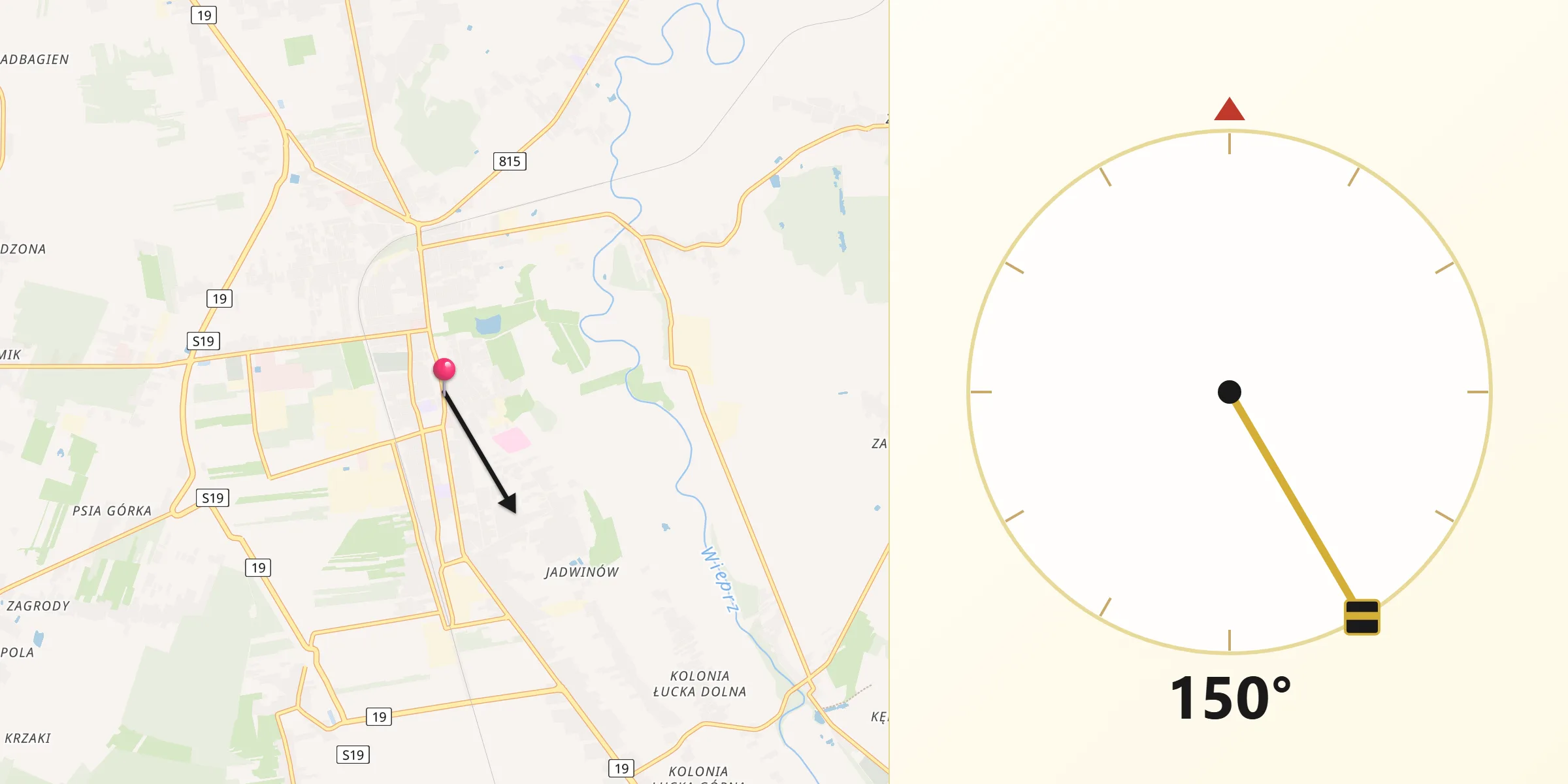 Kierunek Qibla z Lewartów