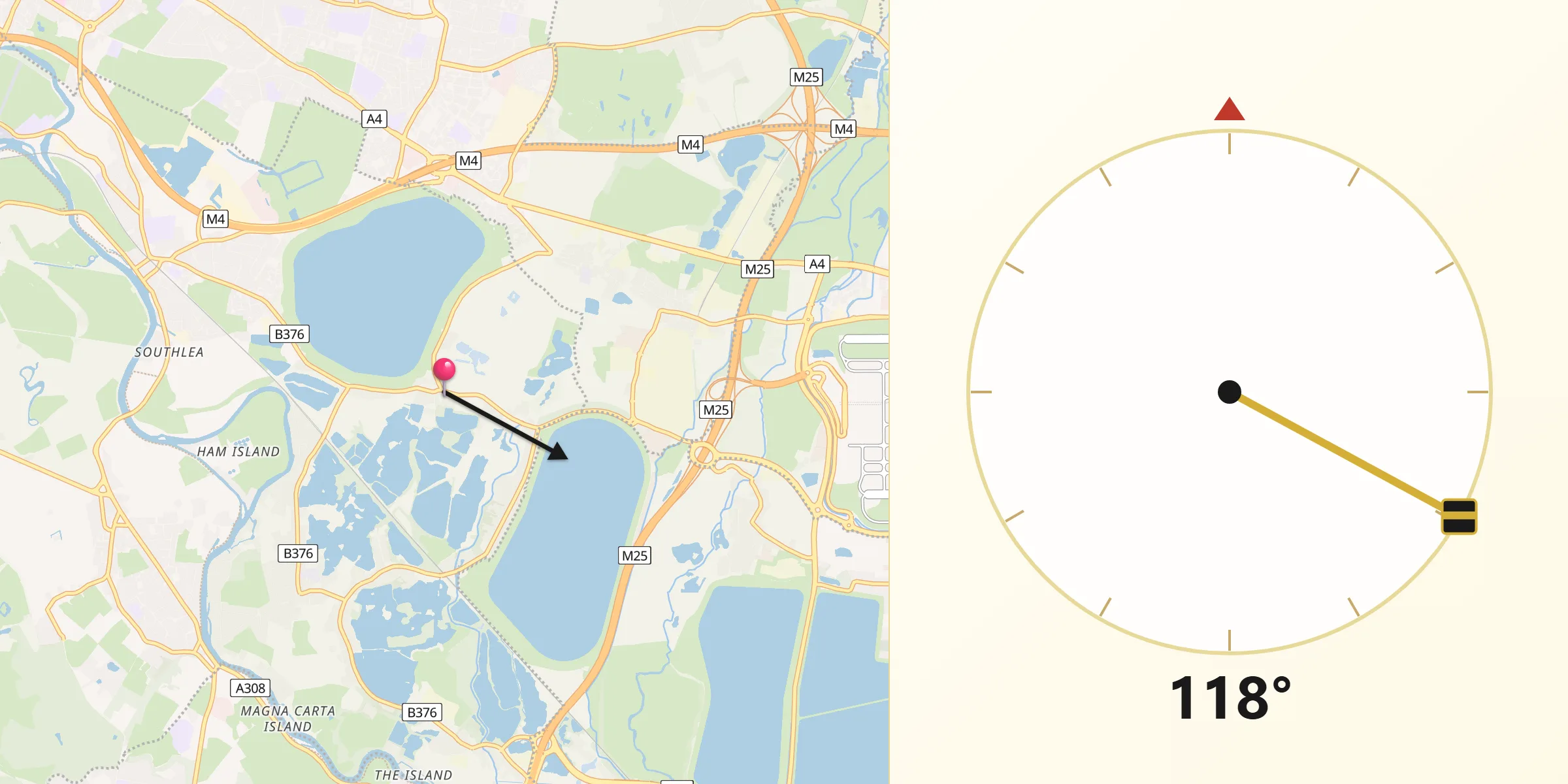 Qibla Direction from Horton