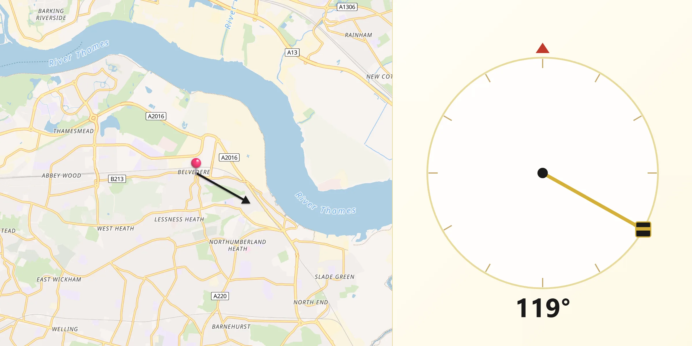 Qibla Direction from Belvedere