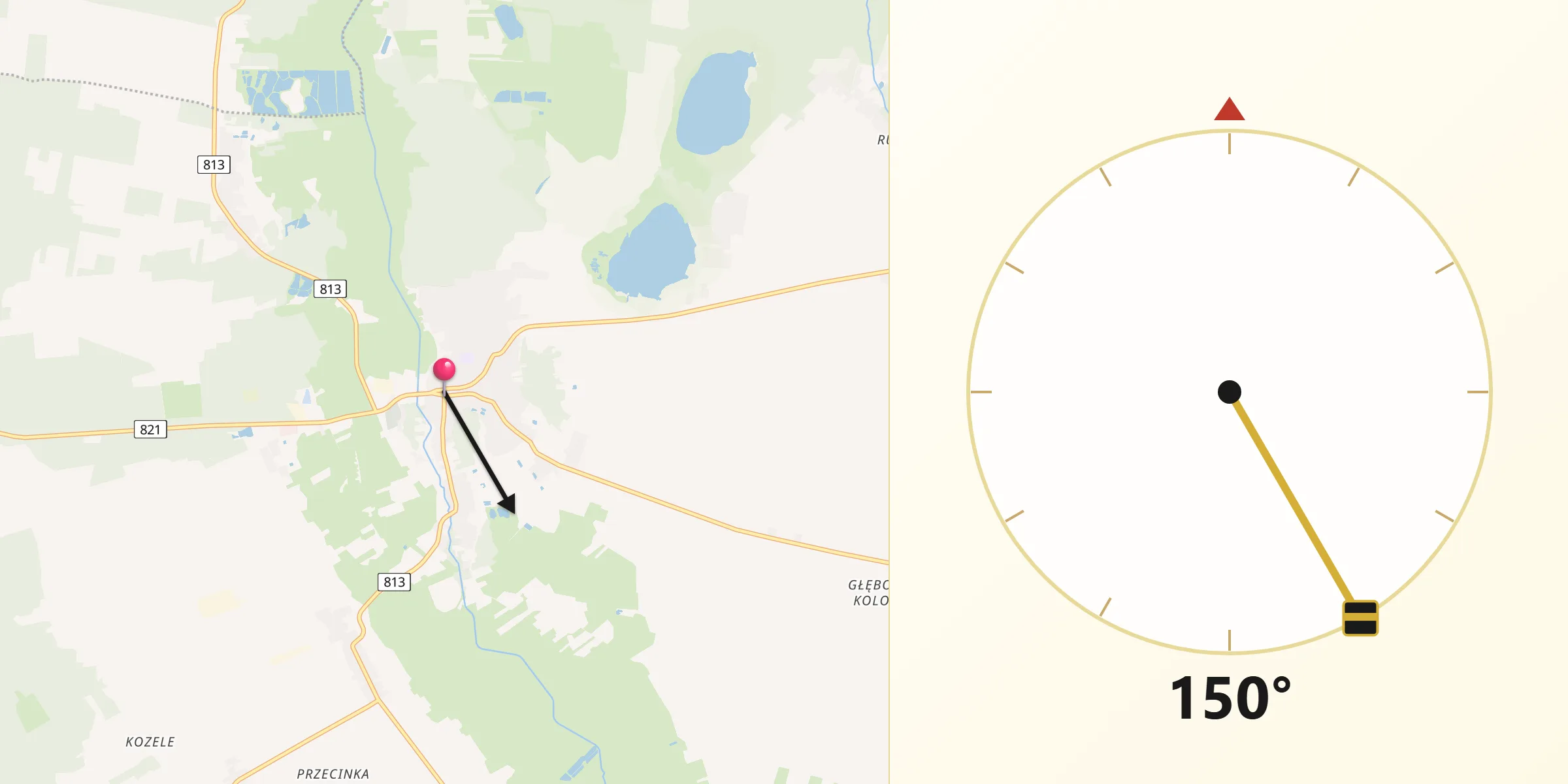 Kierunek Qibla z Ostrów Lubelski