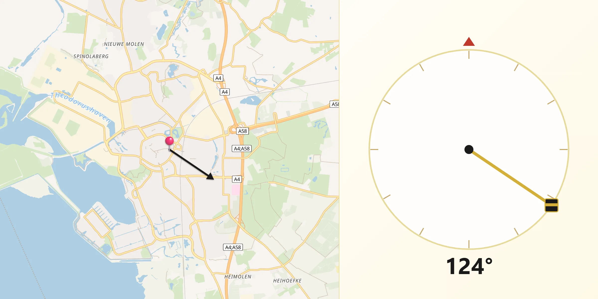 Bergen op Zoom şehrinden Kıble Yönü