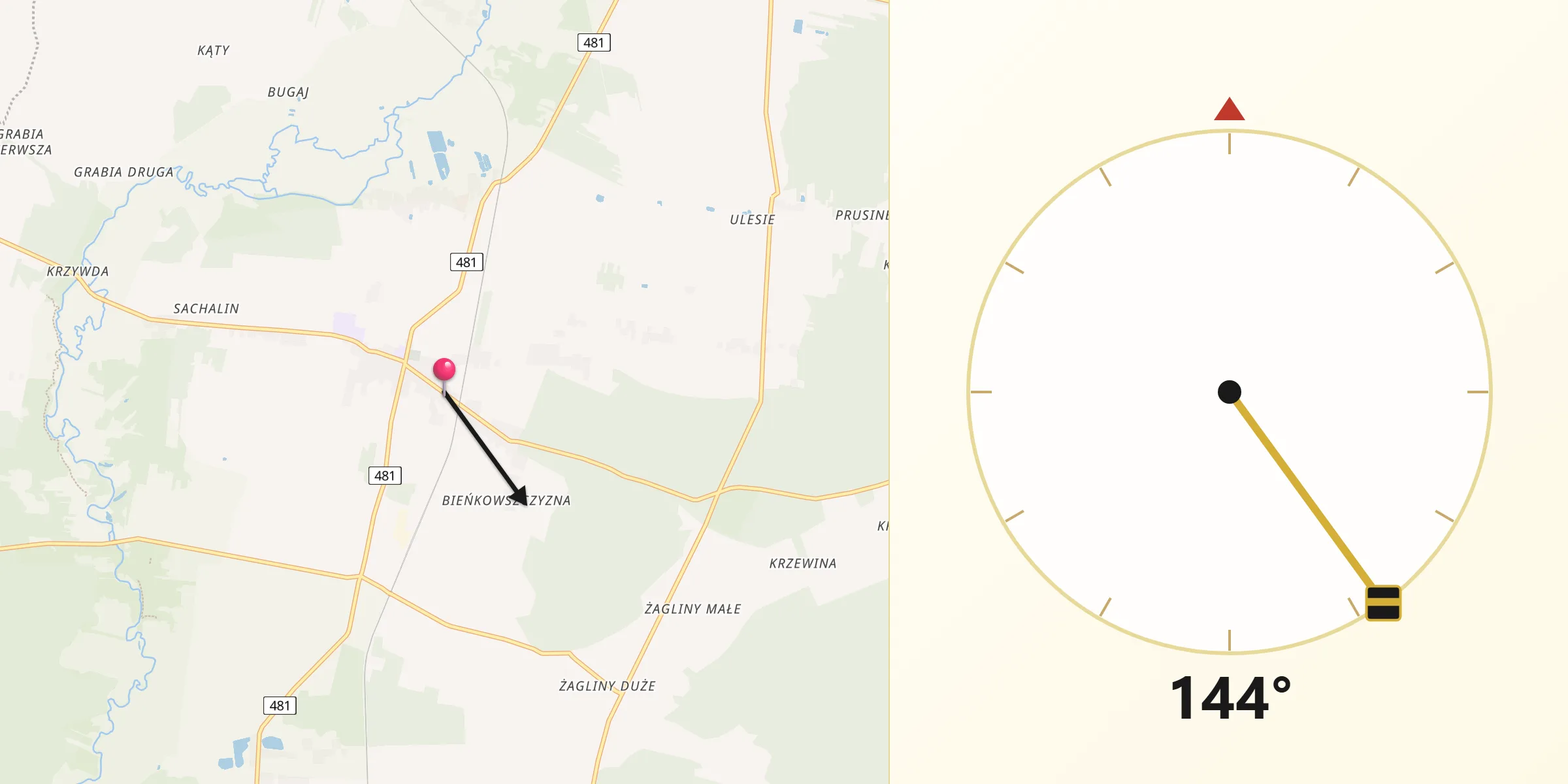 Kierunek Qibla z Sędziejowice