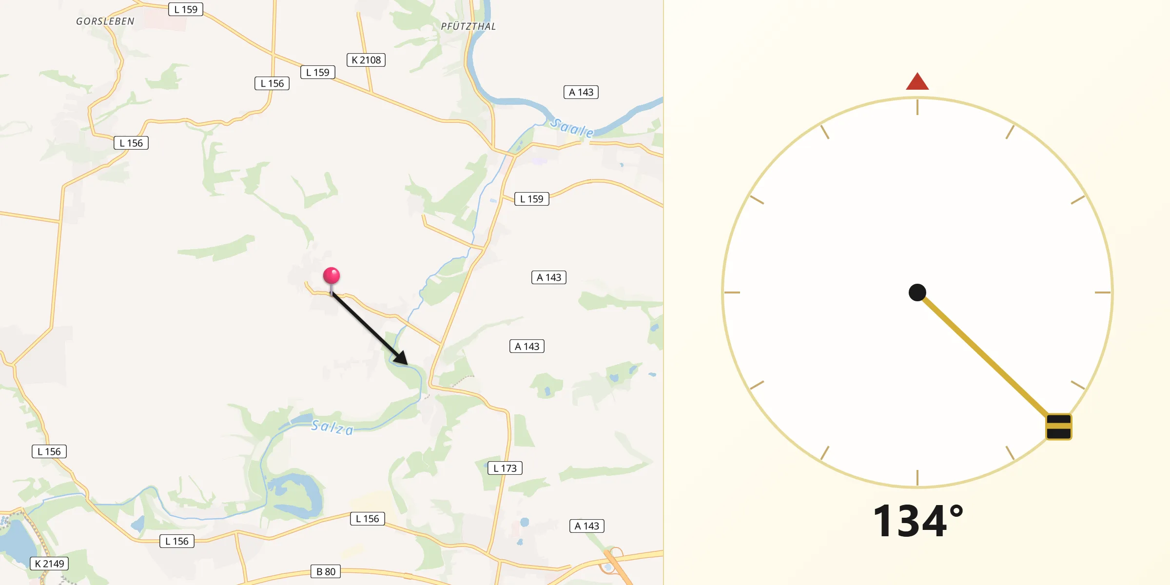 Qibla-Richtung von Zappendorf