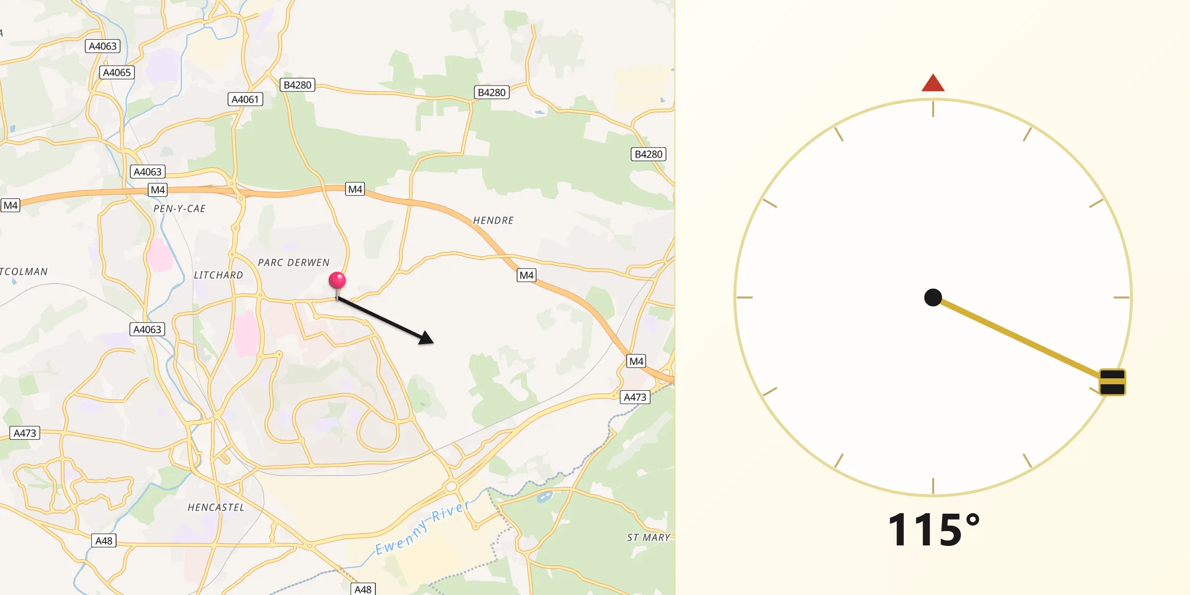 Qibla Direction from Coity