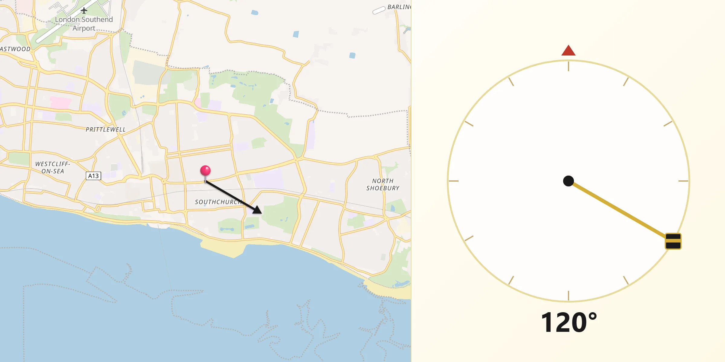 Qibla Direction from Southchurch Village