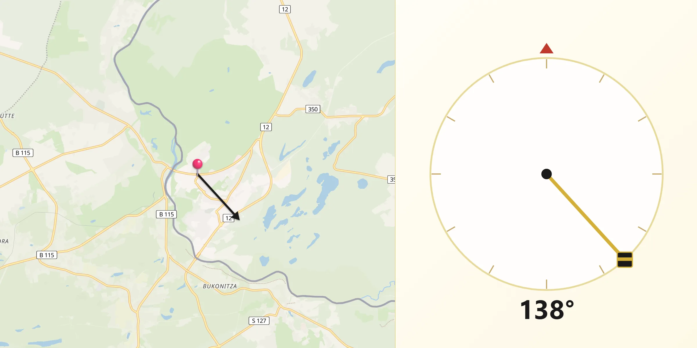 Kierunek Qibla z Łęknica