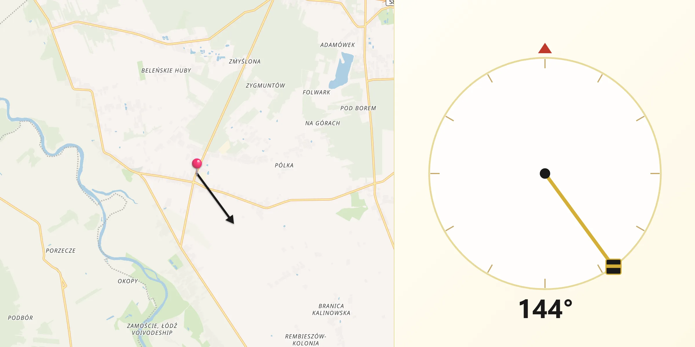 Kierunek Qibla z Zapolice