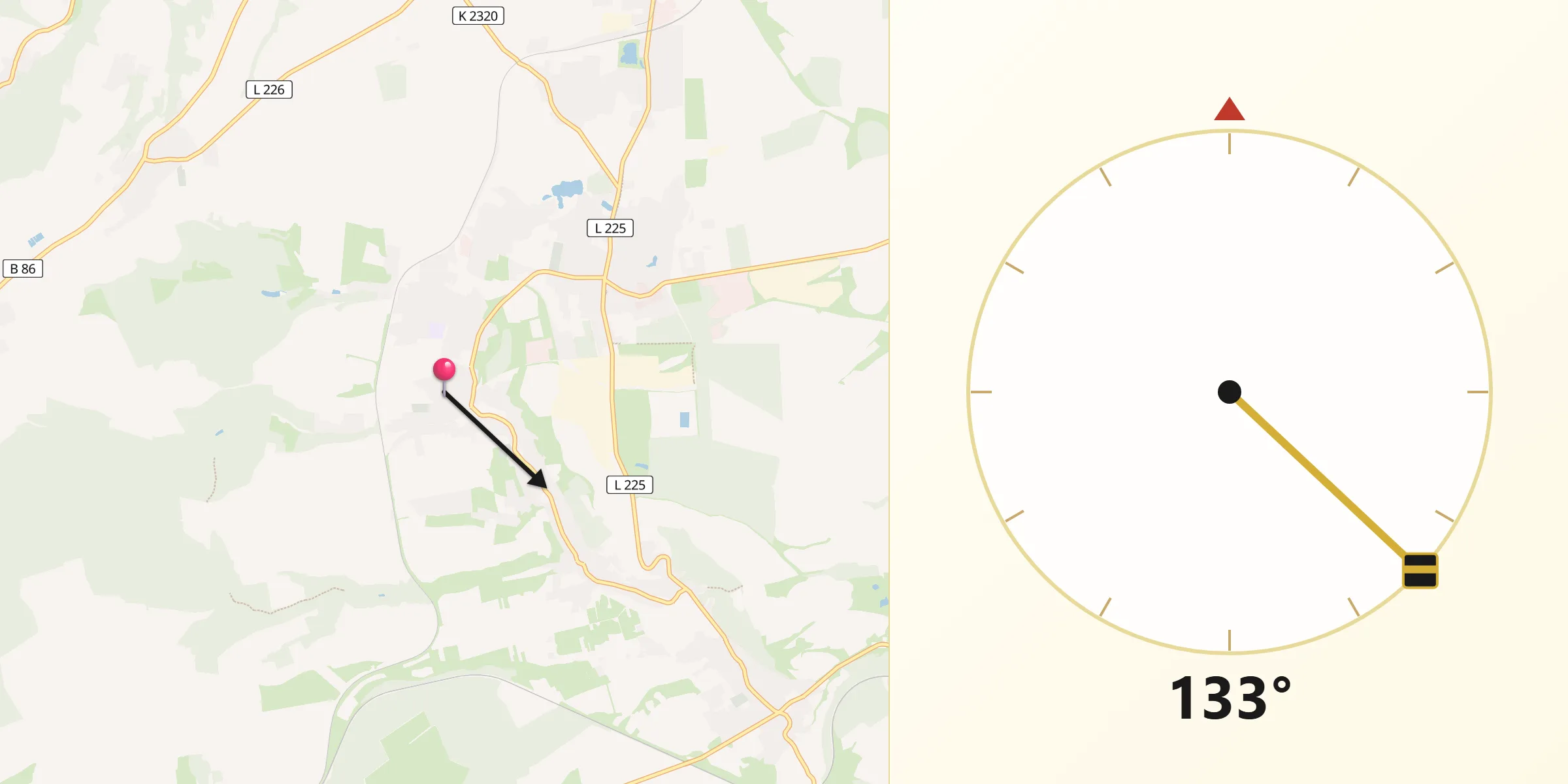 Qibla-Richtung von Ahlsdorf