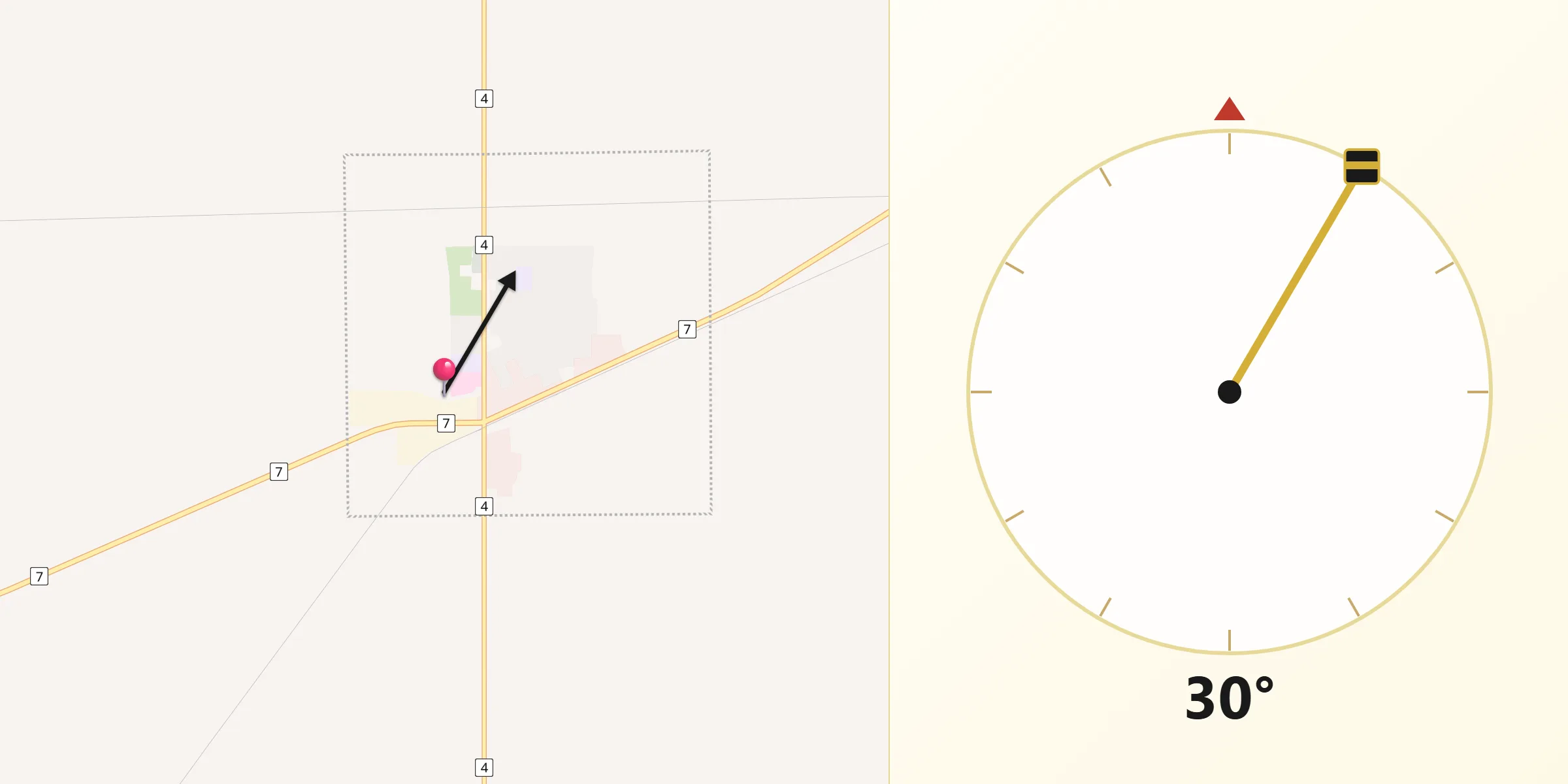 Qibla Direction from Rosetown