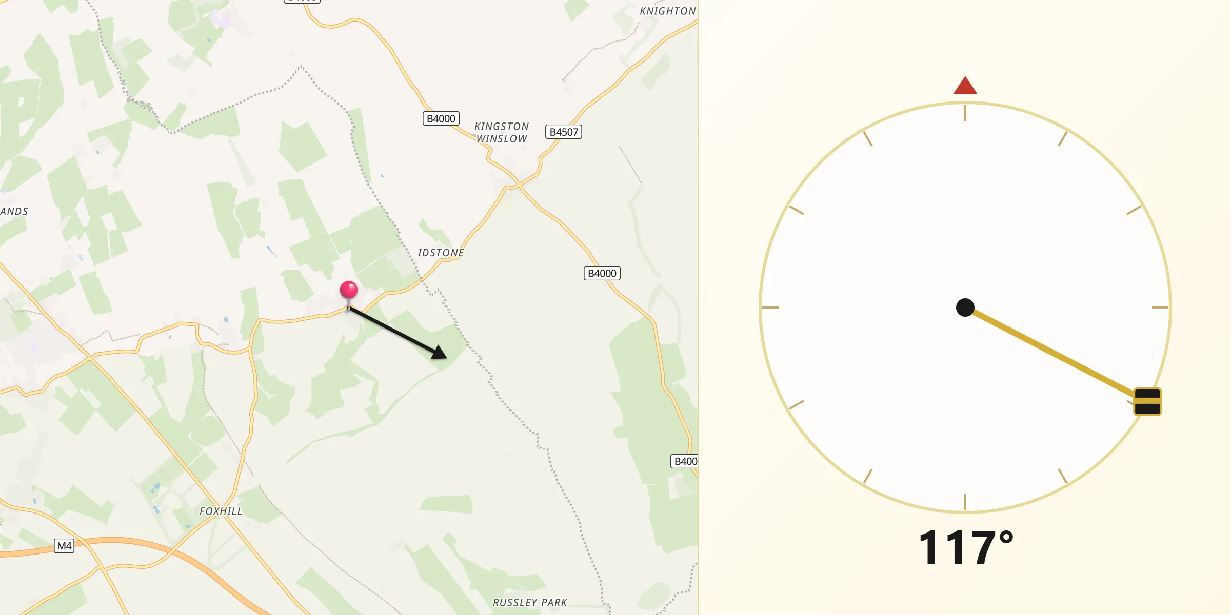 Qibla Direction from Bishopstone
