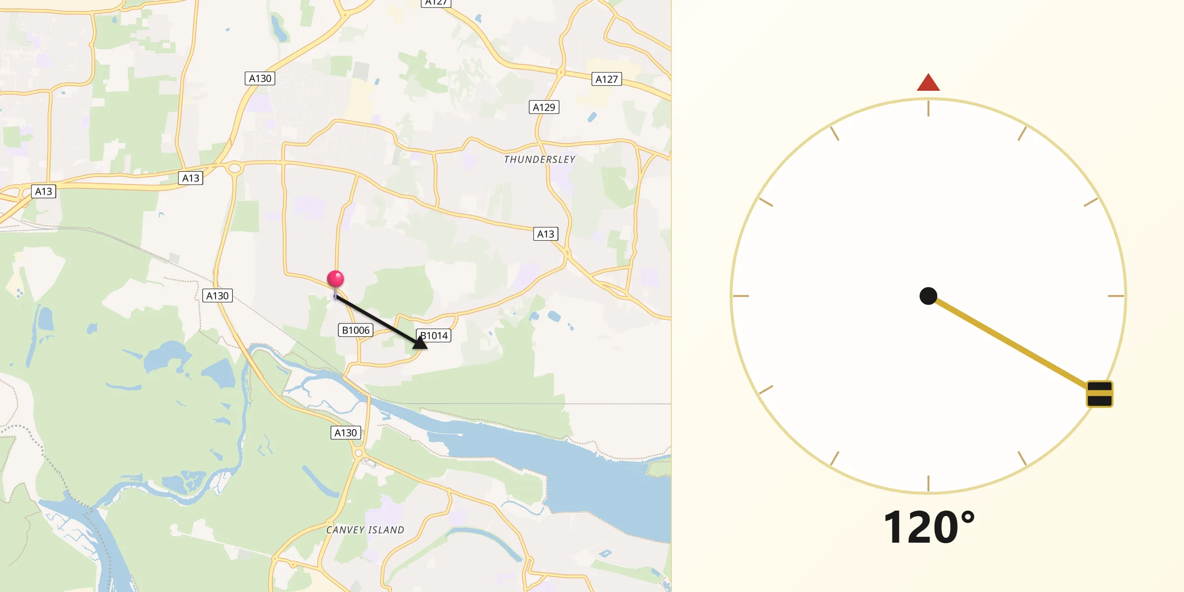 Qibla Direction from South Benfleet